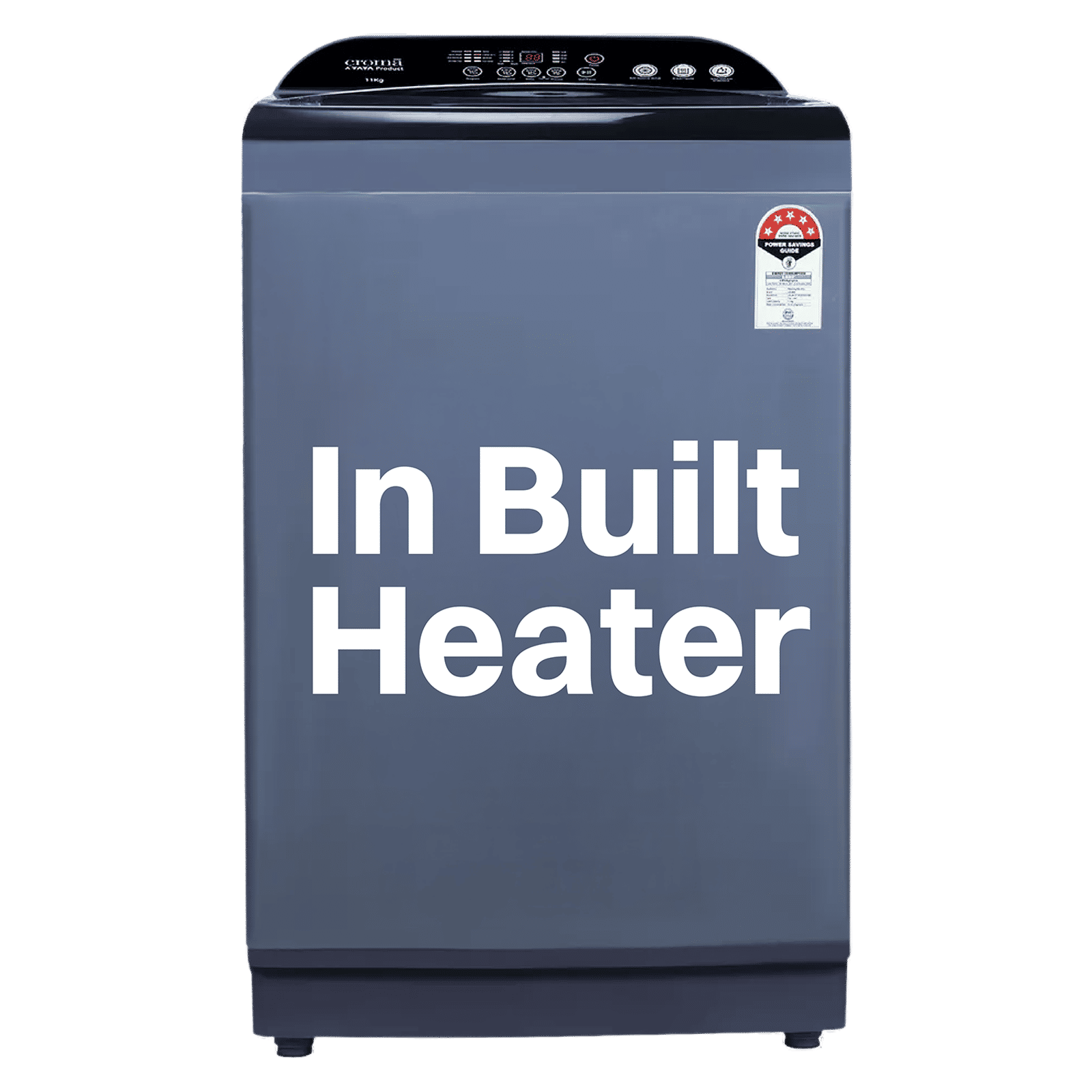 Croma 11 kg 5 Star Inverter Fully Automatic Top Load Washing Machine (CRLW011FAF264503, In-built Heater, Mid Black)