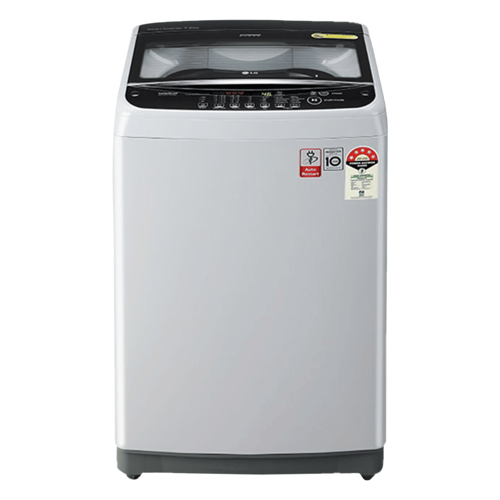 LG 8 kg 5 Star Inverter Fully Automatic Top Load Washing Machine (T80SNSF1Z.ASFQEIL, Stainless Steel Tub, Silver)