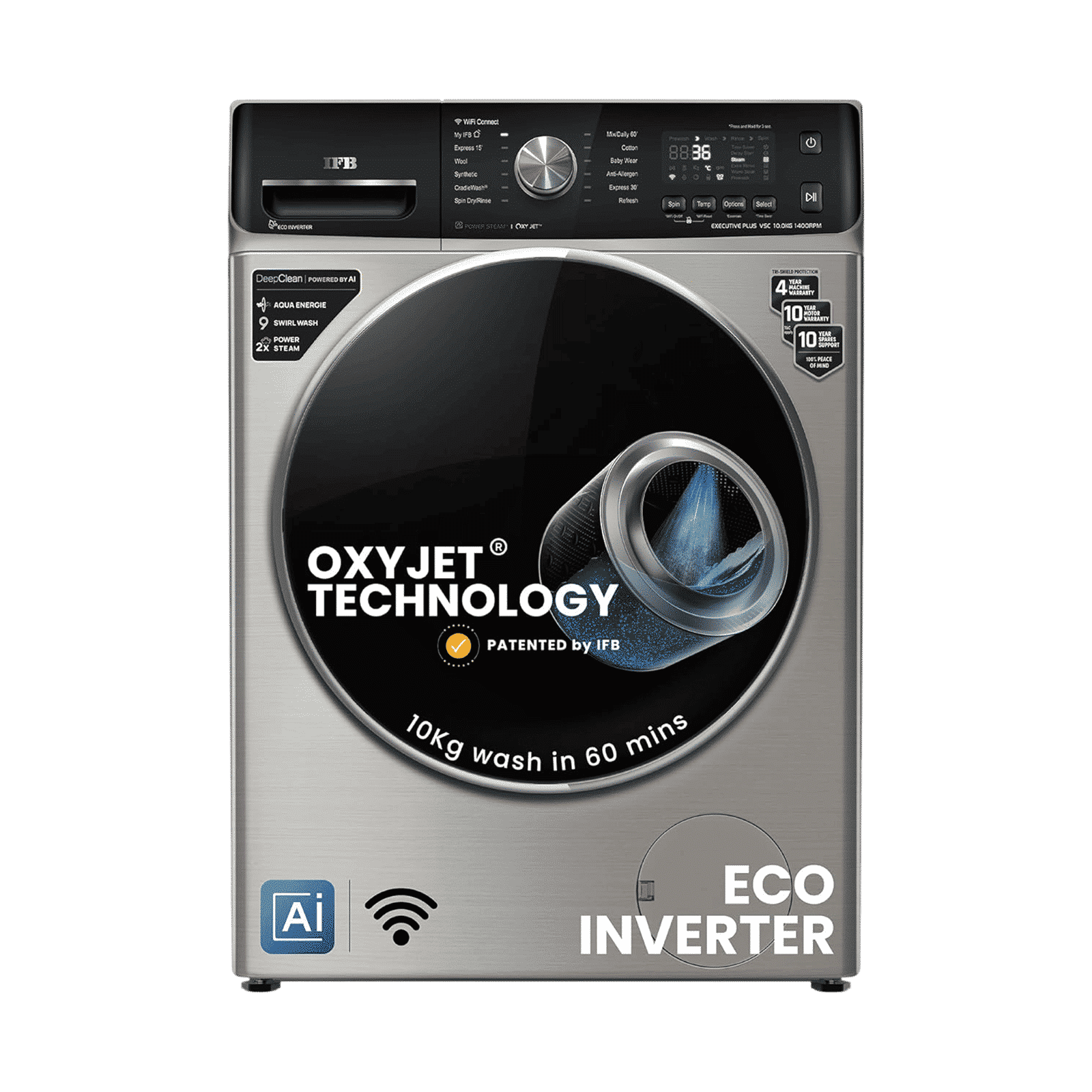 IFB 10 kg 5 Star Wi-Fi Inverter Fully Automatic Front Load Washing Machine (Executive Plus VSC 1014, Oxyjet Technology, STS VCM)