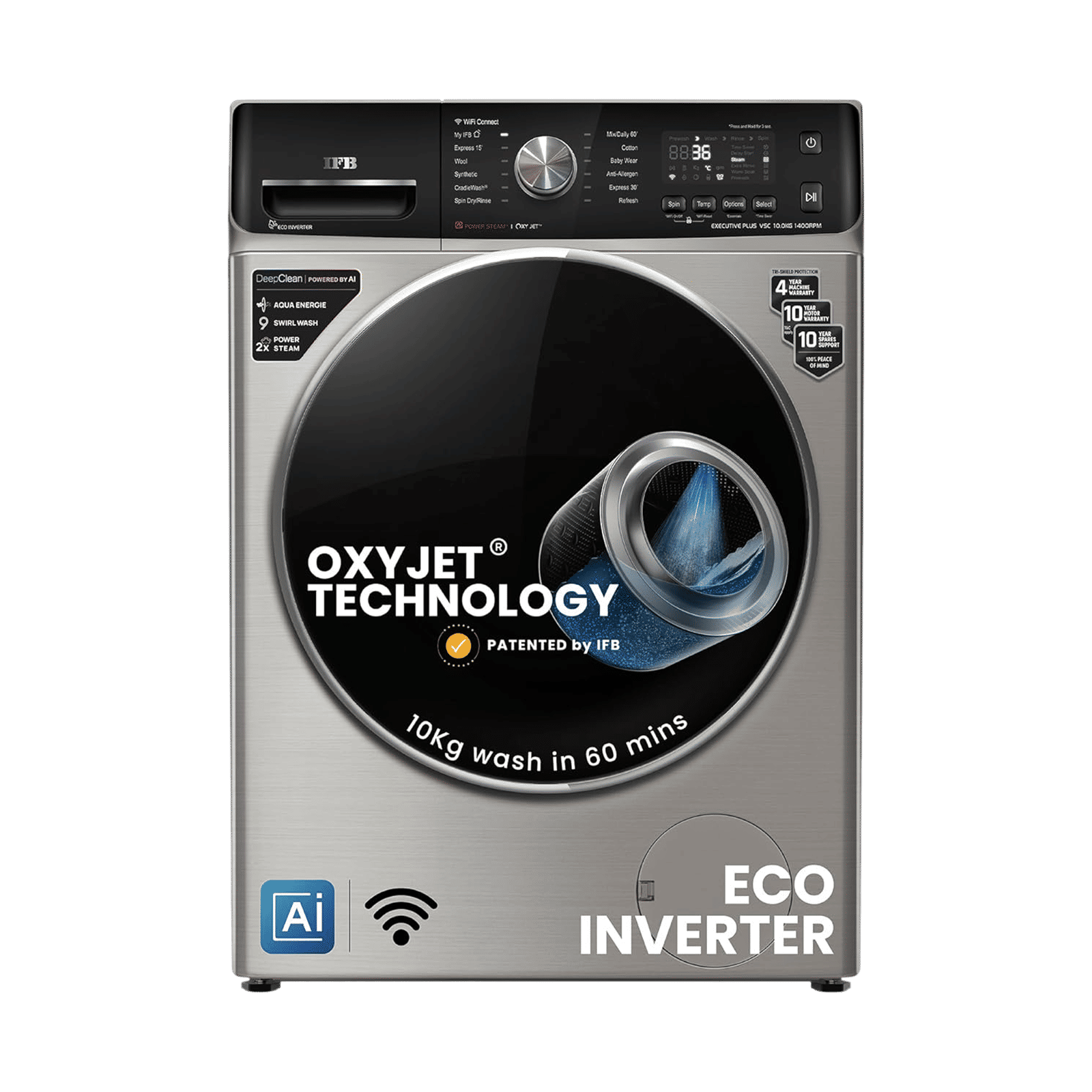 IFB 10 kg 5 Star Wi-Fi Inverter Fully Automatic Front Load Washing Machine (Executive Plus VSC 1014, Oxyjet Technology, STS VCM)