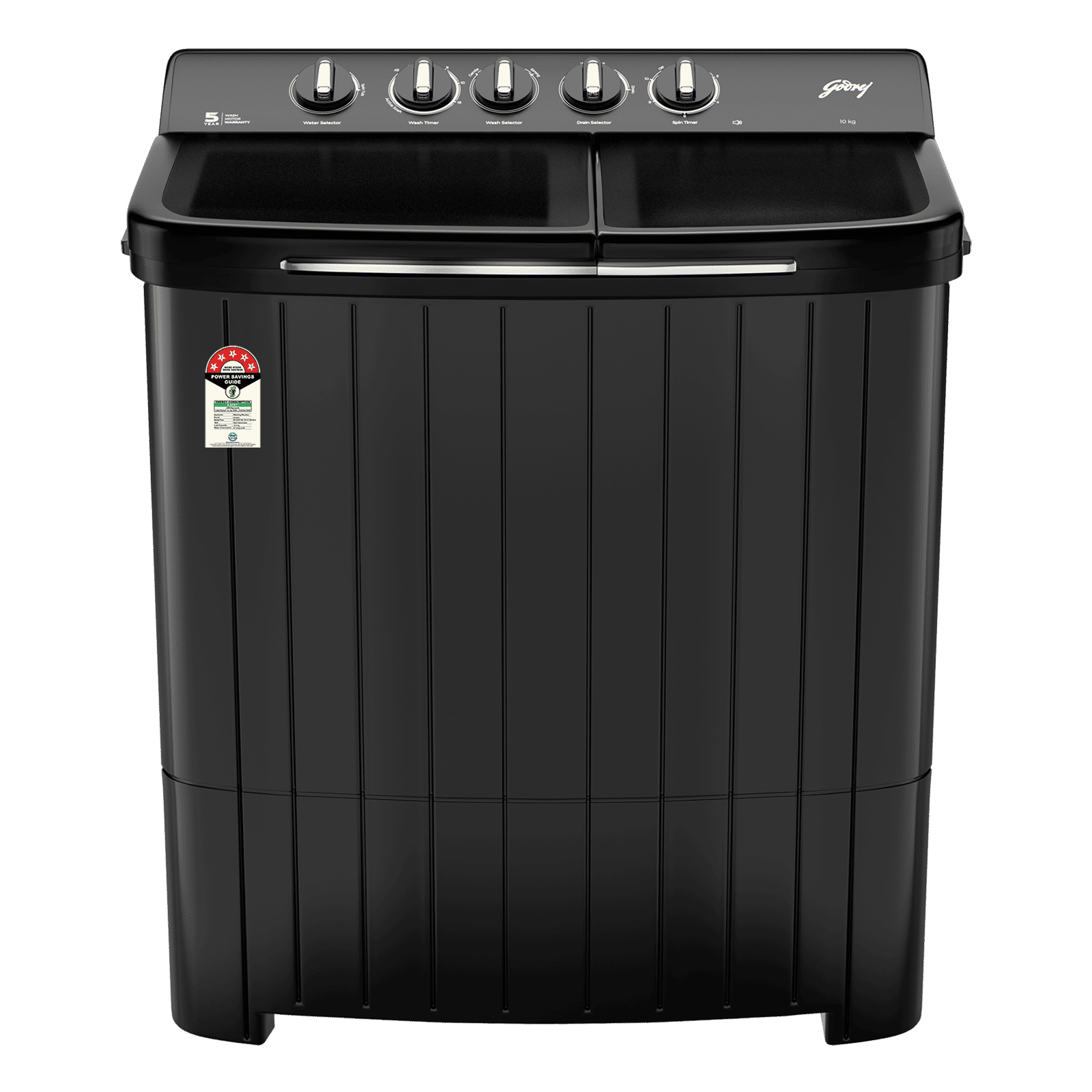 Godrej 10 kg 5 Star Semi Automatic Washing Machine with Aqua Power Pulsator (Edge Rio, WS EDGE RIO 100 5.0 TB3 SLGR, Slate Grey)