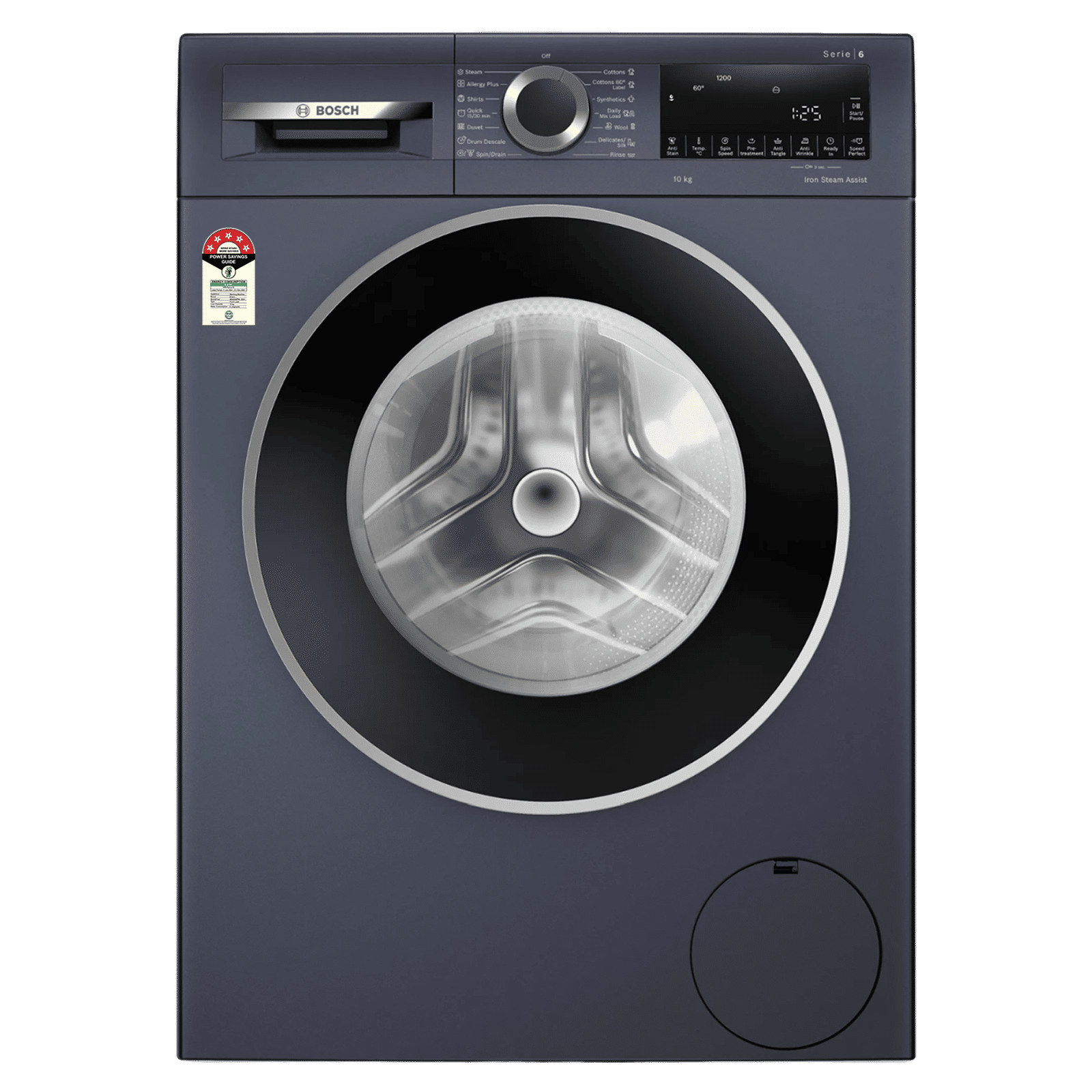 BOSCH 10 kg 5 Star Fully Automatic Front Load Washing Machine (Series 6, WGA252ZPIN, Anti Wrinkle, Dark Lake)