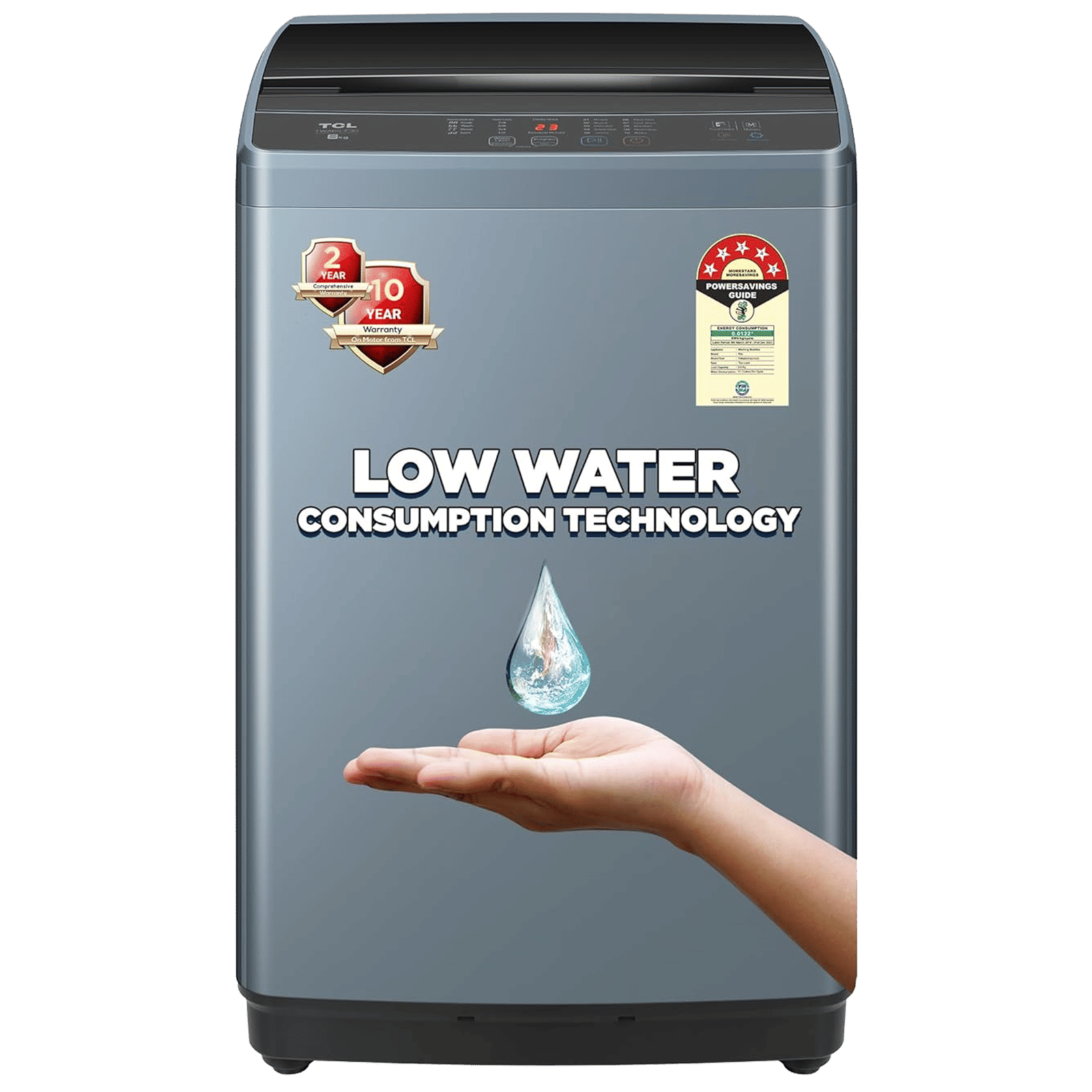 TCL 7 kg 5 Star Fully Automatic Top Load Washing Machine (TWA70-F3G, Honeycomb Drum, Dark Grey)