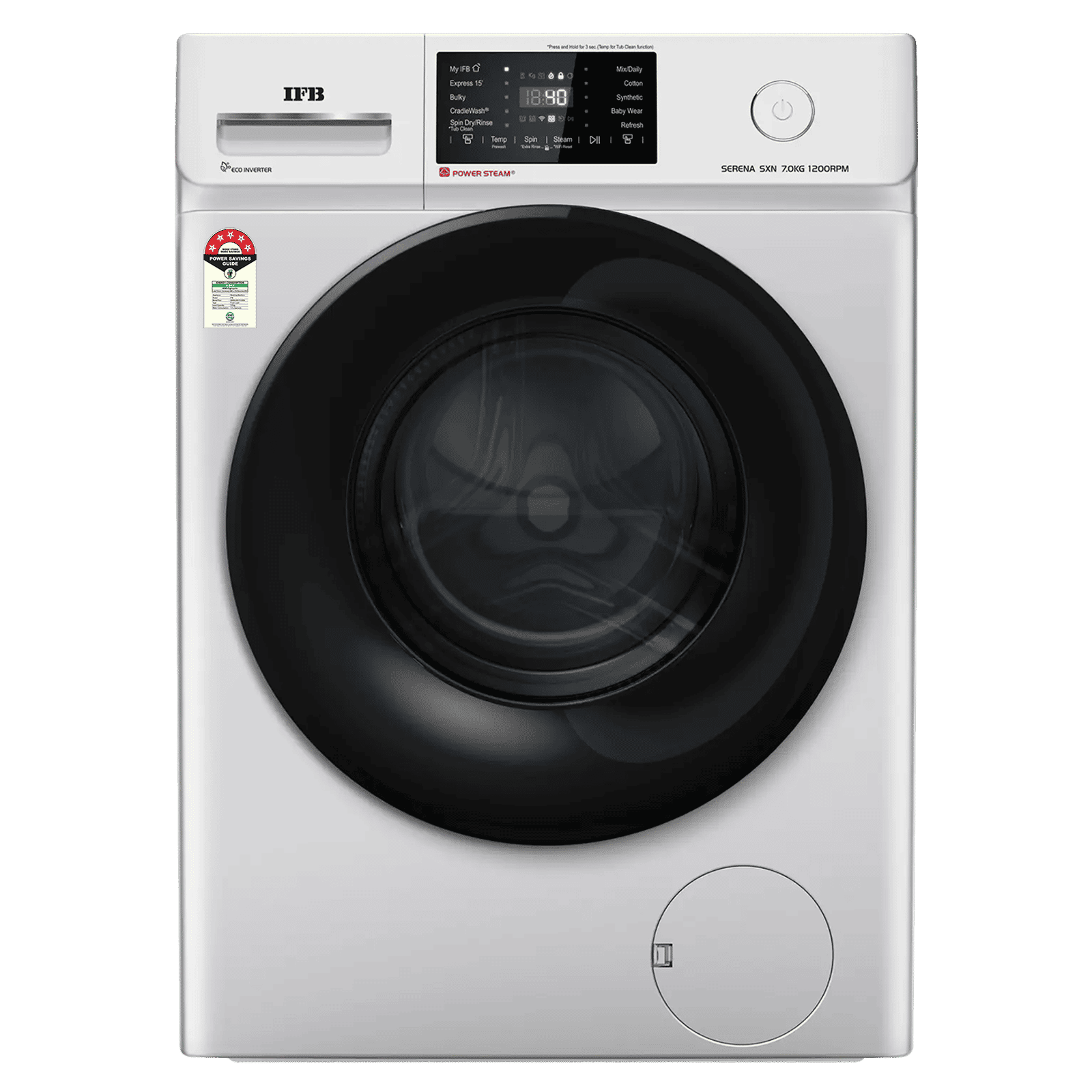 IFB 7 kg 5 Star Wi-Fi Inverter Fully Automatic Front Load Washing Machine (Senator SXN 7012, 9 Swirl Wash, Rich Silver)