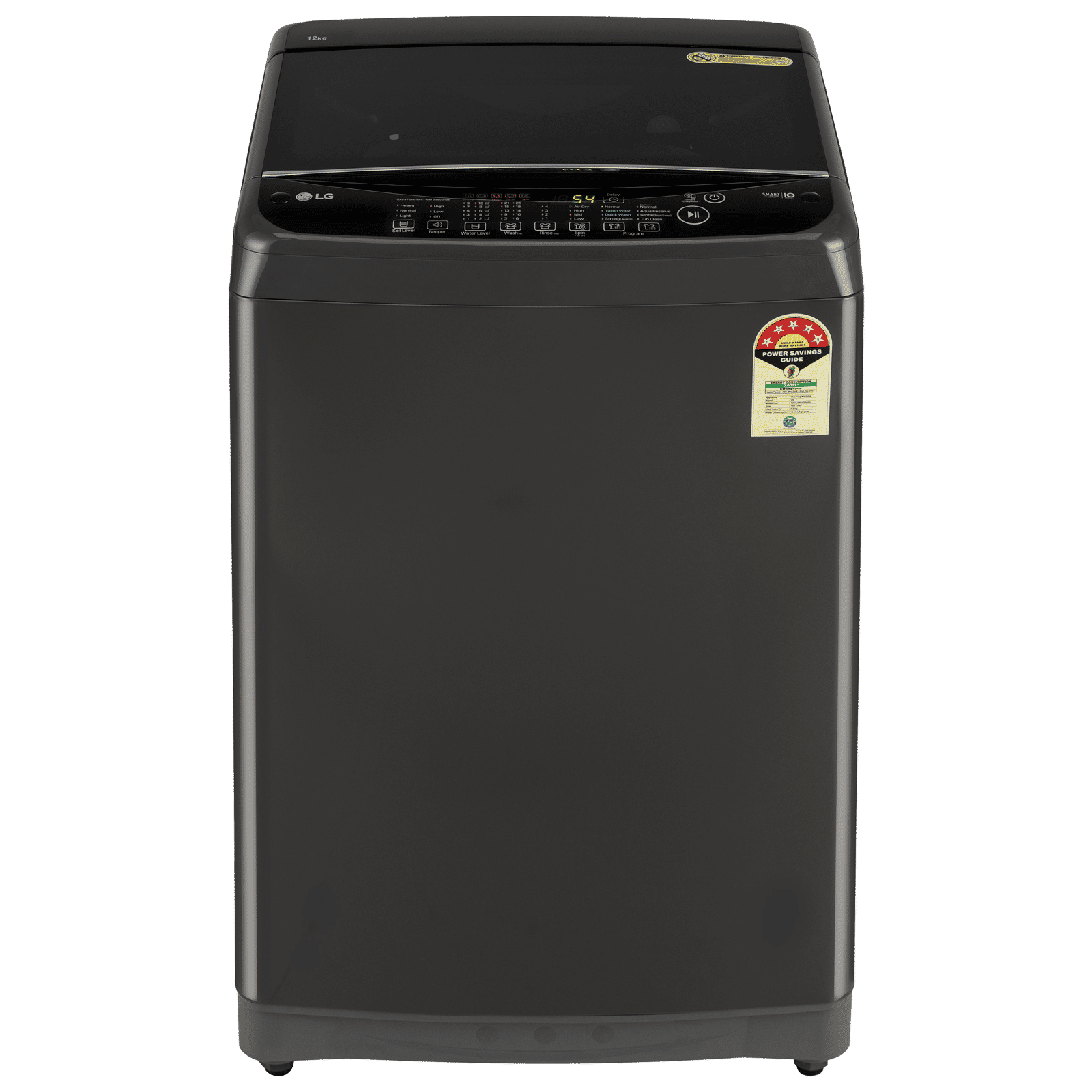 LG 12 kg 5 Star Inverter Fully Automatic Top Load Washing Machine (T12SJMB1Z, Smart Inverter Motor, Middle Black)