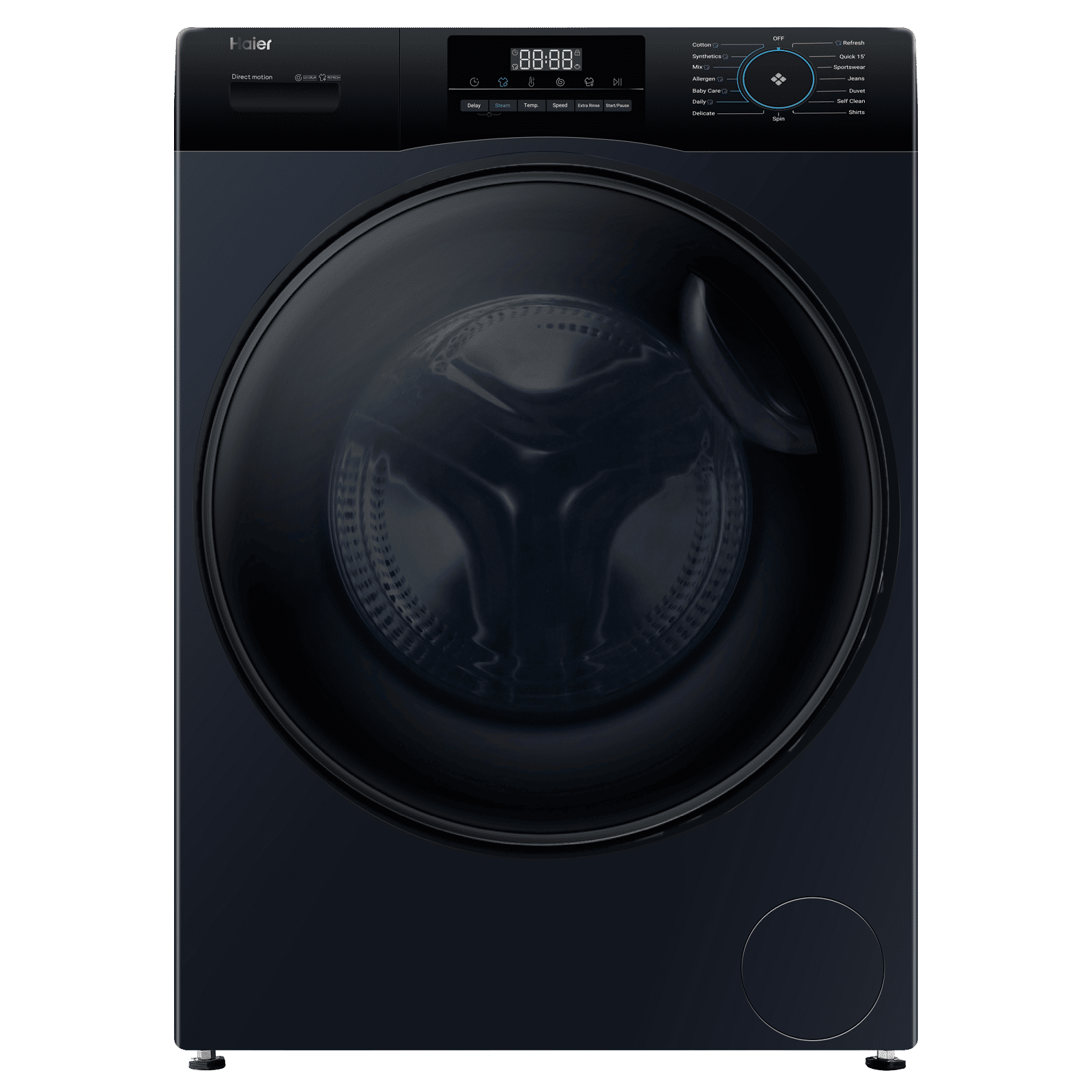 Haier 9 kg 5 Star Fully Automatic Front Load Washing Machine (929, HW90-DM14929ECBK, Anti Bacterial Technology, Black)
