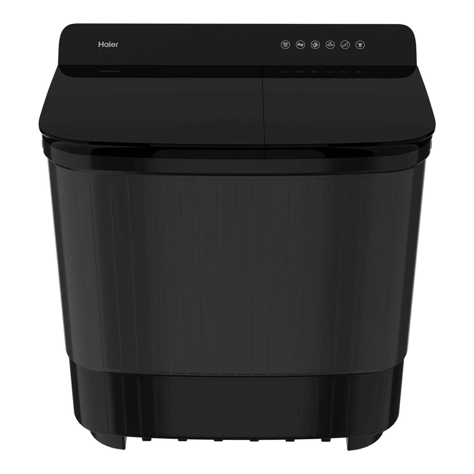 Haier 14 kg 5 Star Semi Automatic Washing Machine with Magic Filter (178, HTW140-178BK, Black)