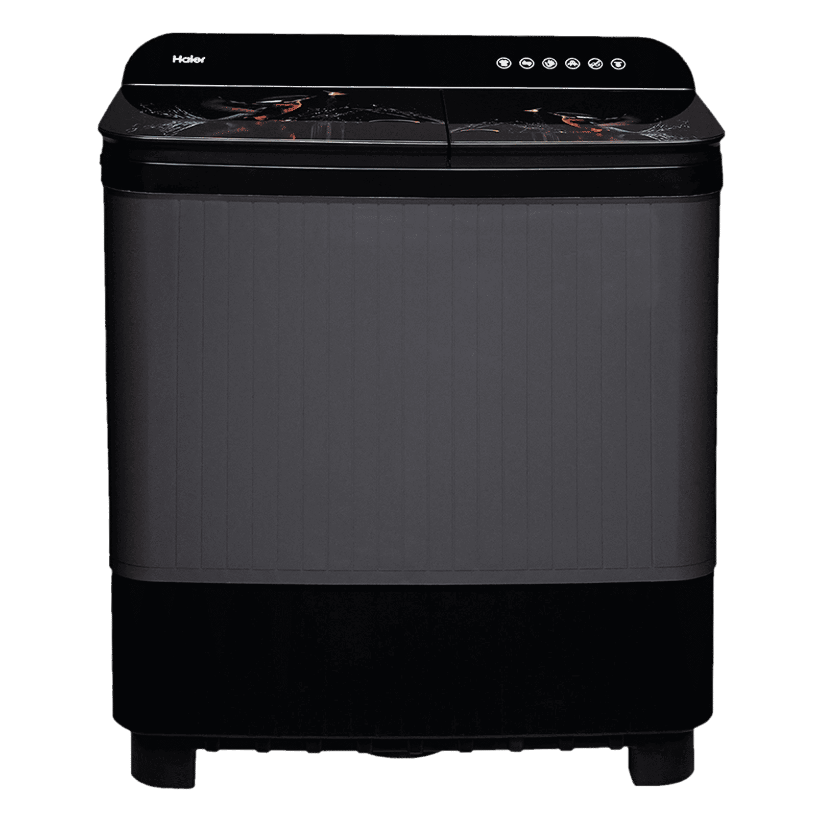 Haier 11 kg 5 Star Semi Automatic Washing Machine with Softfall Techonology (HTW110-178FL, Black)