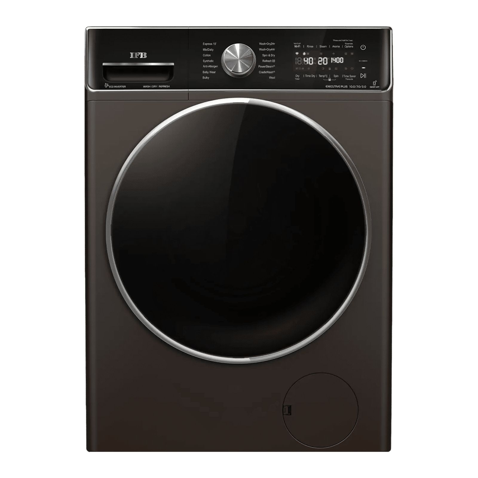 IFB 10/7 kg Inverter Fully Automatic Front Load Washer Dryer (Executive Plus ZXM, AI Technology, Mocha)