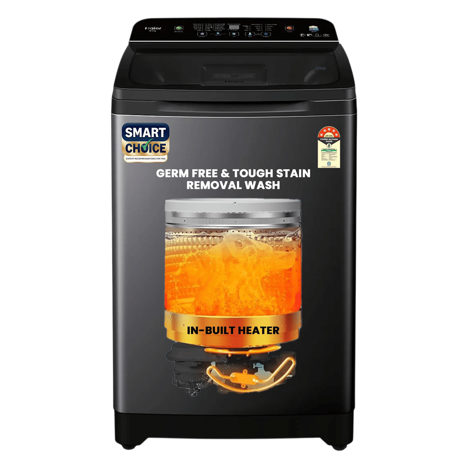 Haier 10.5 kg 5 Star Fully Automatic Top Load Washing Machine (Heater 688, HWM105-H688BK, In Built Heater, Black)