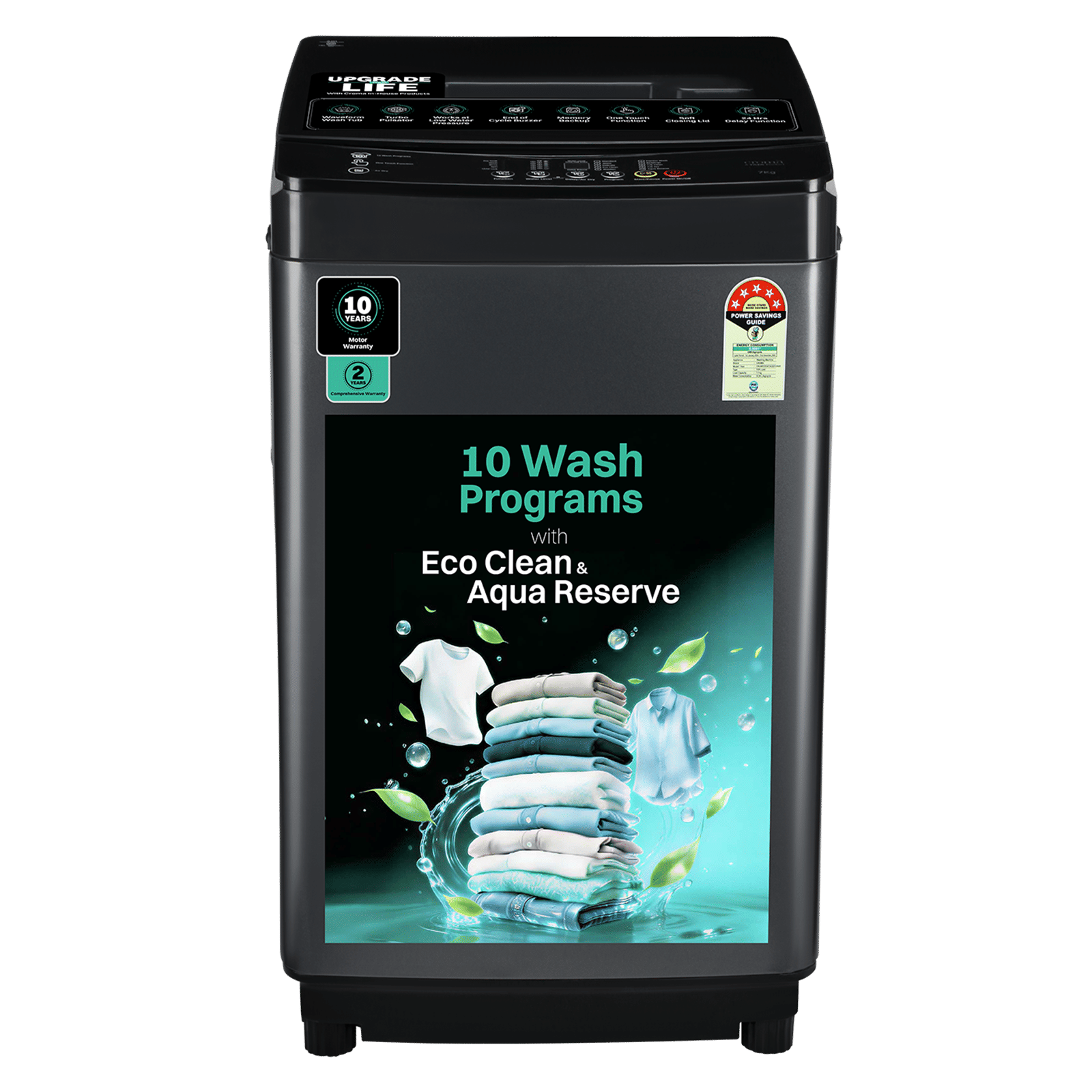 Croma 7 kg 5 Star Fully Automatic Top Load Washing Machine (Aqua Reserve, Dark Grey)