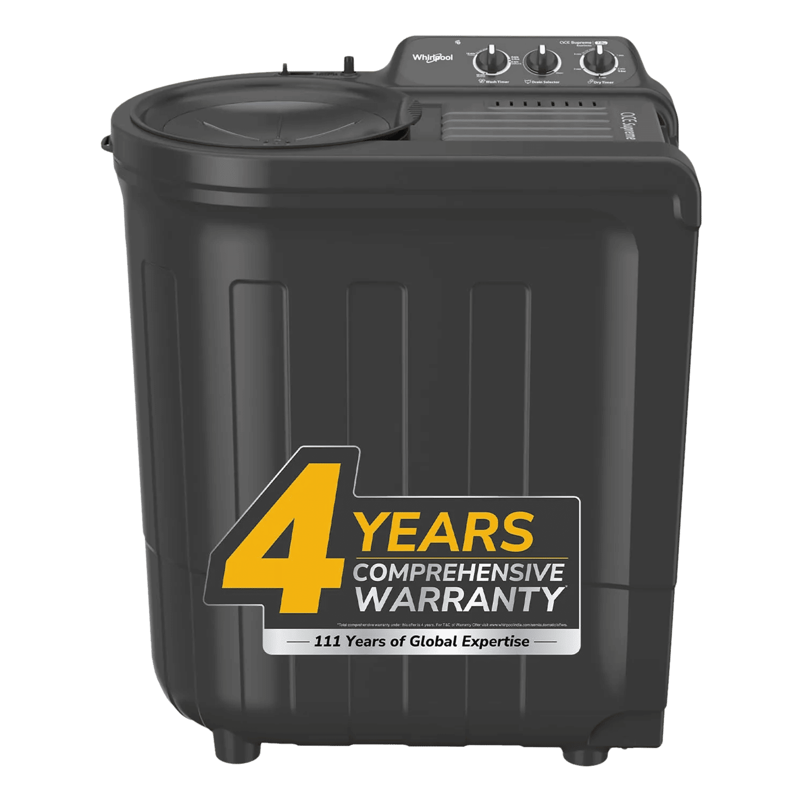 Whirlpool 7.5 kg 5 Star Semi Automatic Washing Machine with In built Scrubber (Magic Clean, 30291, Grey)