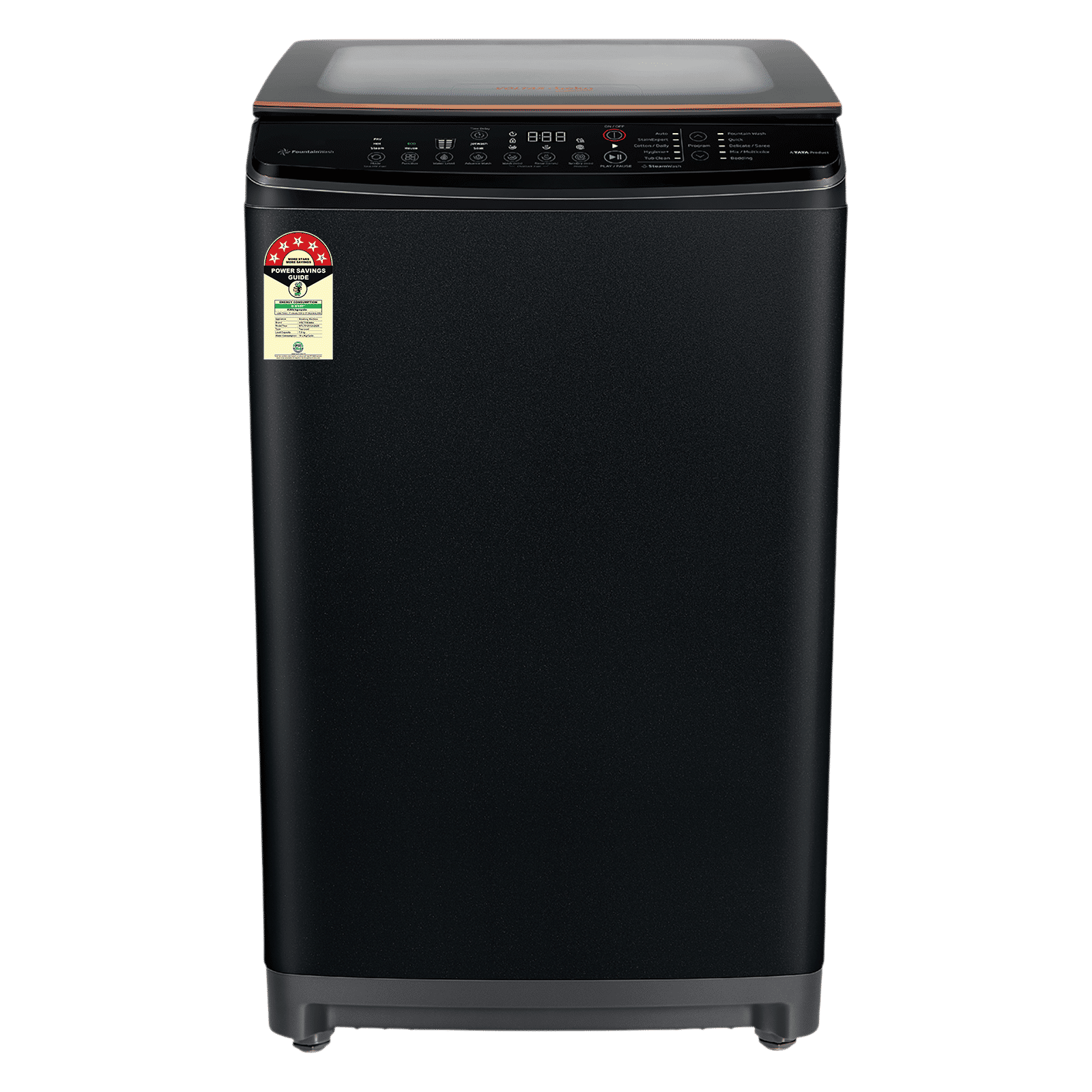 VOLTAS beko 7.5 Kg 5 Star Fully Automatic Top Load Washing Machine (WTL7512VAA, In-built Heater, Black)