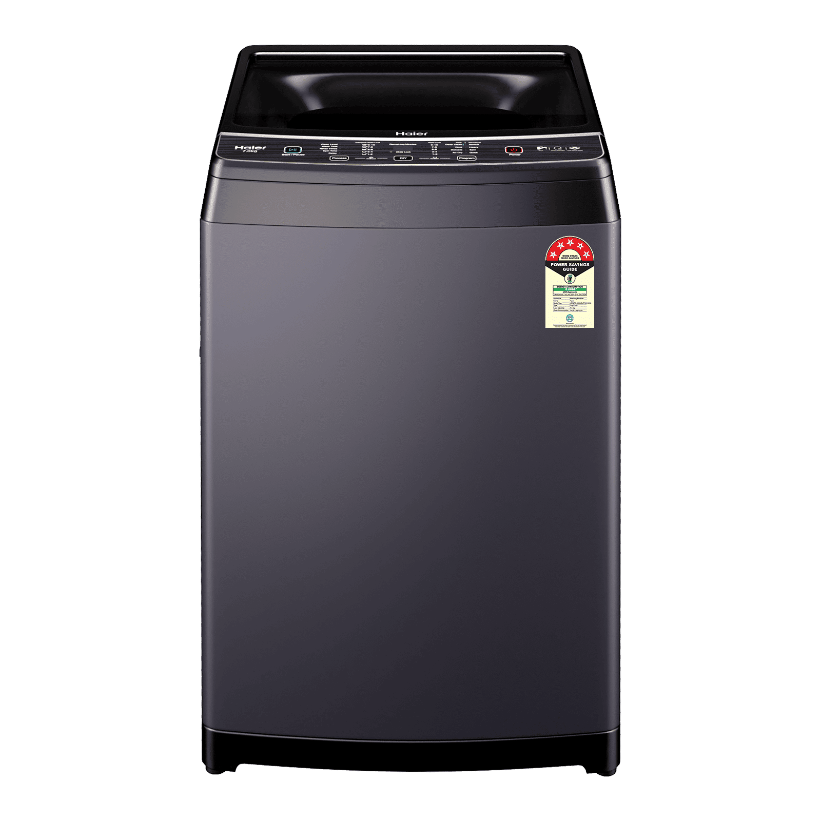 Haier 7 kg 5 Star Fully Automatic Top Load Washing Machine (826, HWM70-826BKNZPN1, Digital Display, Black)