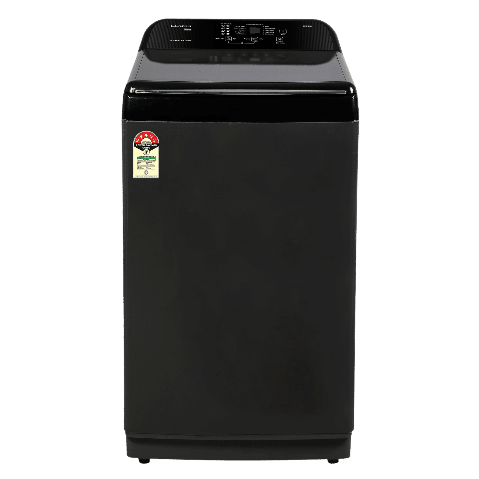 LLOYD 10 kg 5 Star Fully Automatic Top Load Washing Machine (NeoXL H, 8 i-Sense Technology, Mid Black)