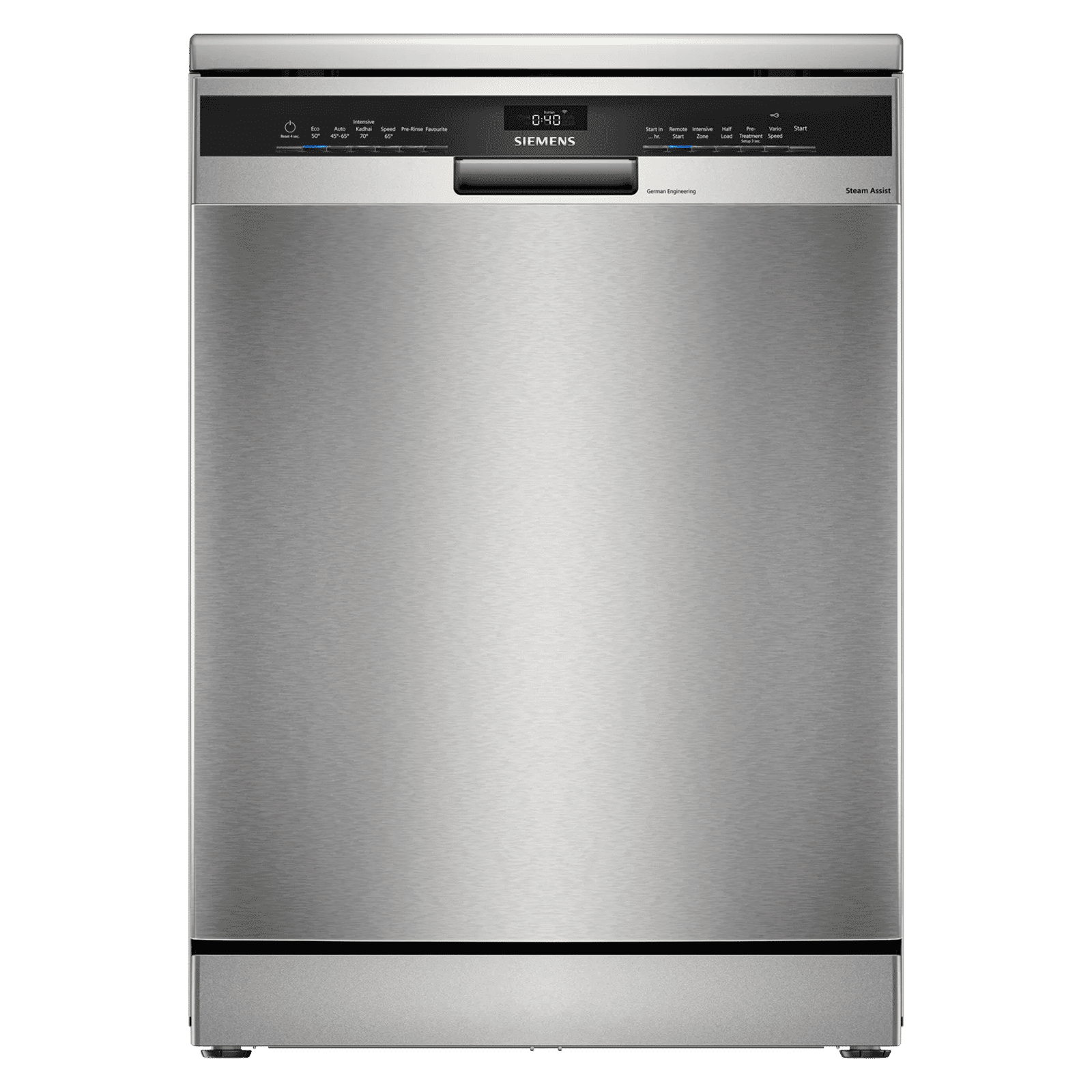 SIEMENS iQ500 14 Place Settings Free Standing Smart Dishwasher with Alexa & Google Assistant (Brushed Steel)