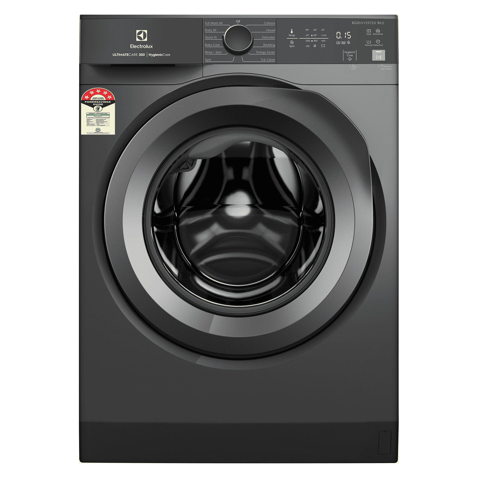 Electrolux 9 kg 5 Star Inverter Fully Automatic Front Load Washing Machine (UltimateCare 300, EWF9024M3SB, HygienicCare, Dark Silver)