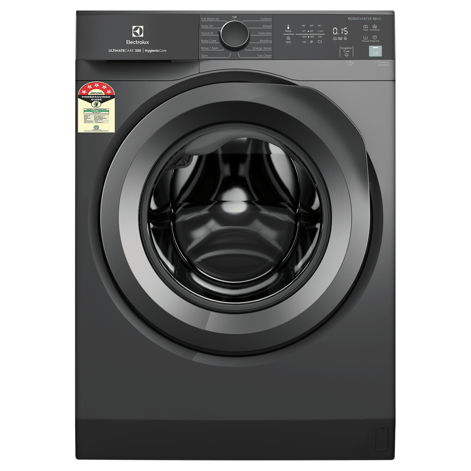 Electrolux 10 kg 5 Star Inverter Fully Automatic Front Load Washing Machine (UltimateCare 300, EWF1024M3SB, HygienicCare, Dark Silver)