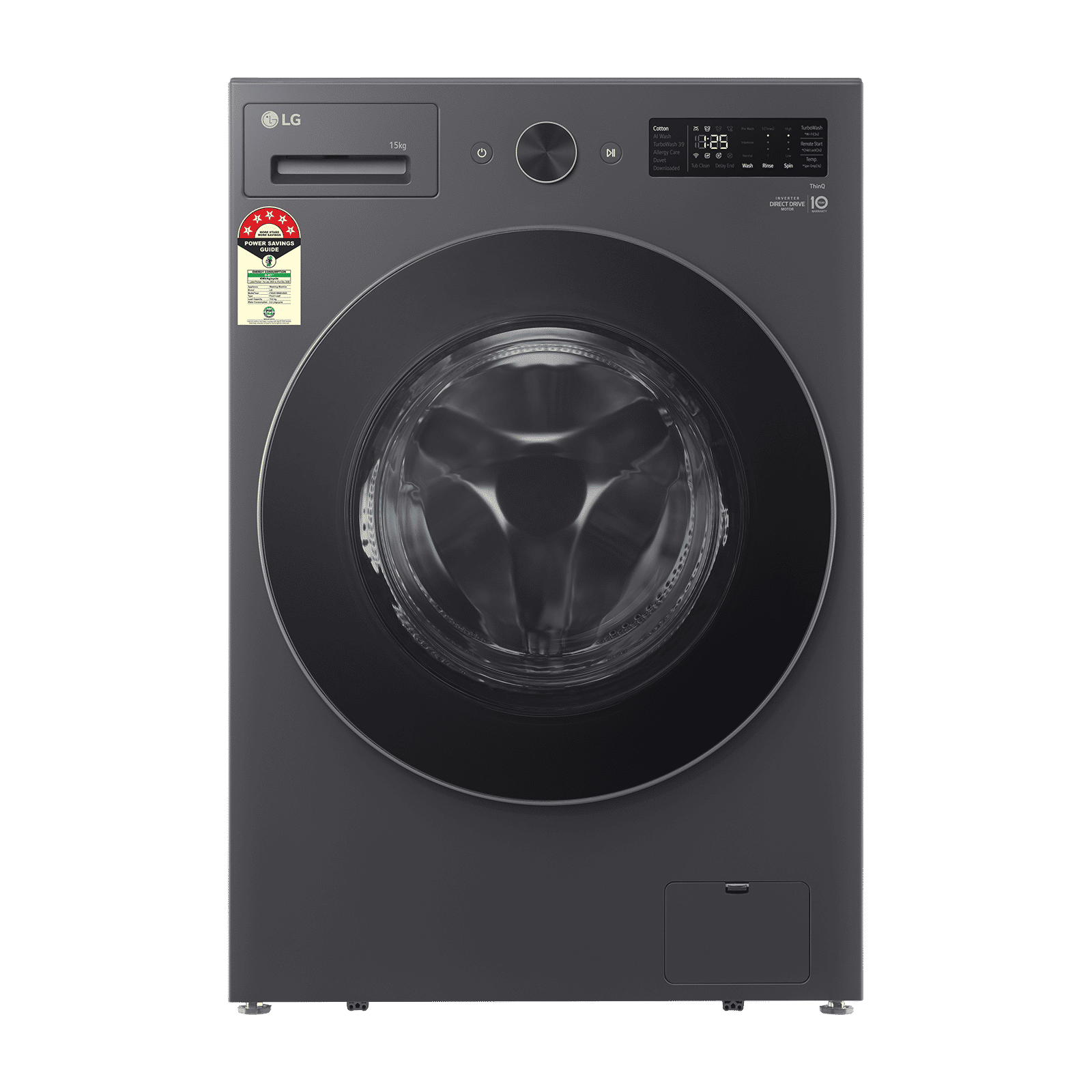 LG 15 kg 5 Star Wi-Fi Inverter Fully Automatic Front Load Washing Machine (VX Series, FX62515B9E, AI Direct Drive, Essence Graphite)