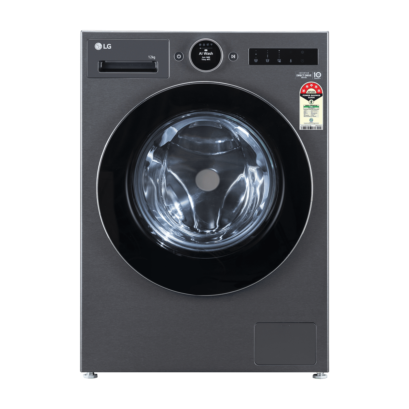 LG 12 kg 5 Star Wi-Fi Inverter Fully Automatic Front Load Washing Machine (VX Series, FX1412A9K, AI Direct Drive 2.0, Essence Black)