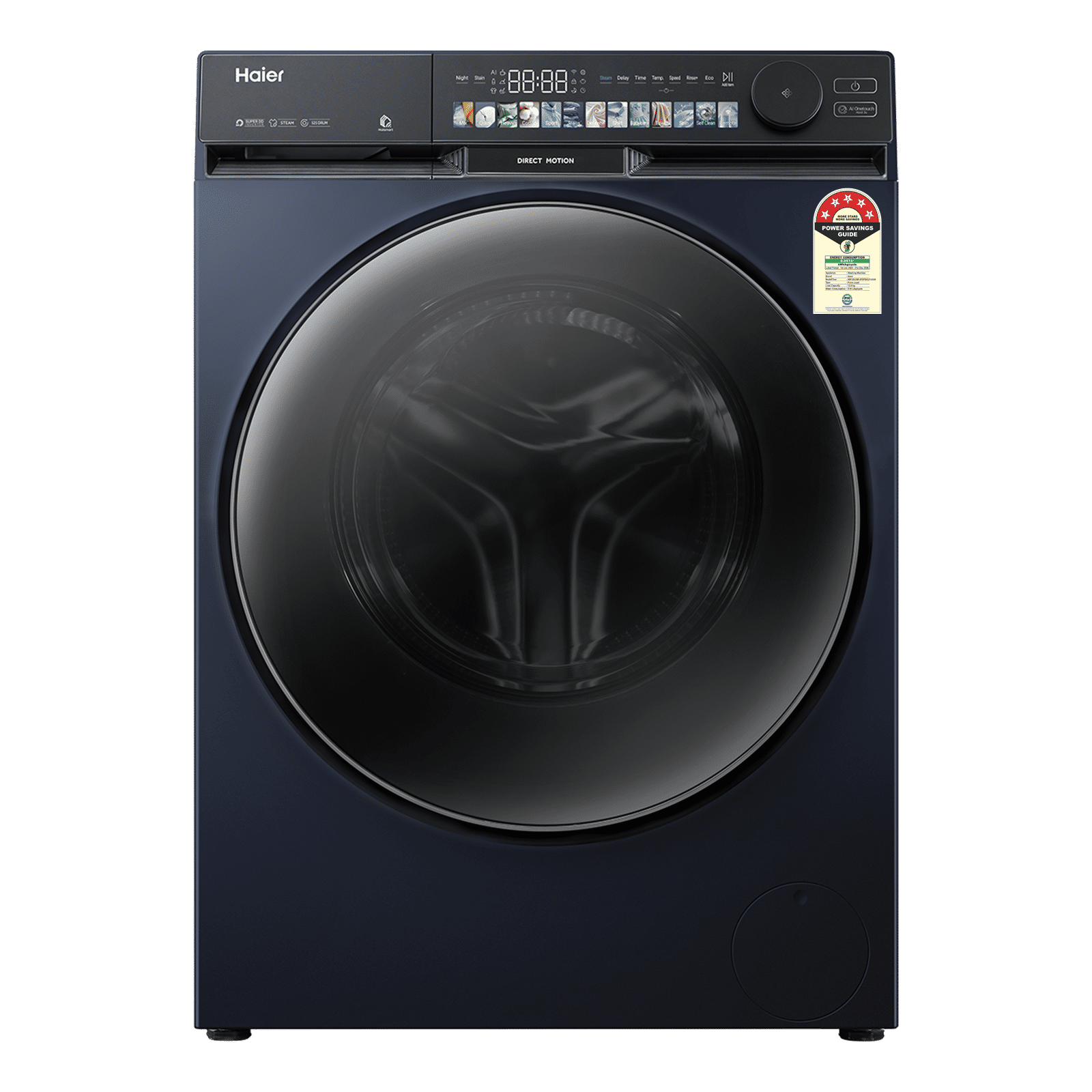 Haier 12 kg 5 Star Wi-Fi Fully Automatic Front Load Washing Machine (F9P, HW120-DM14F9PBKU1, Direct Motion Motor, Black)