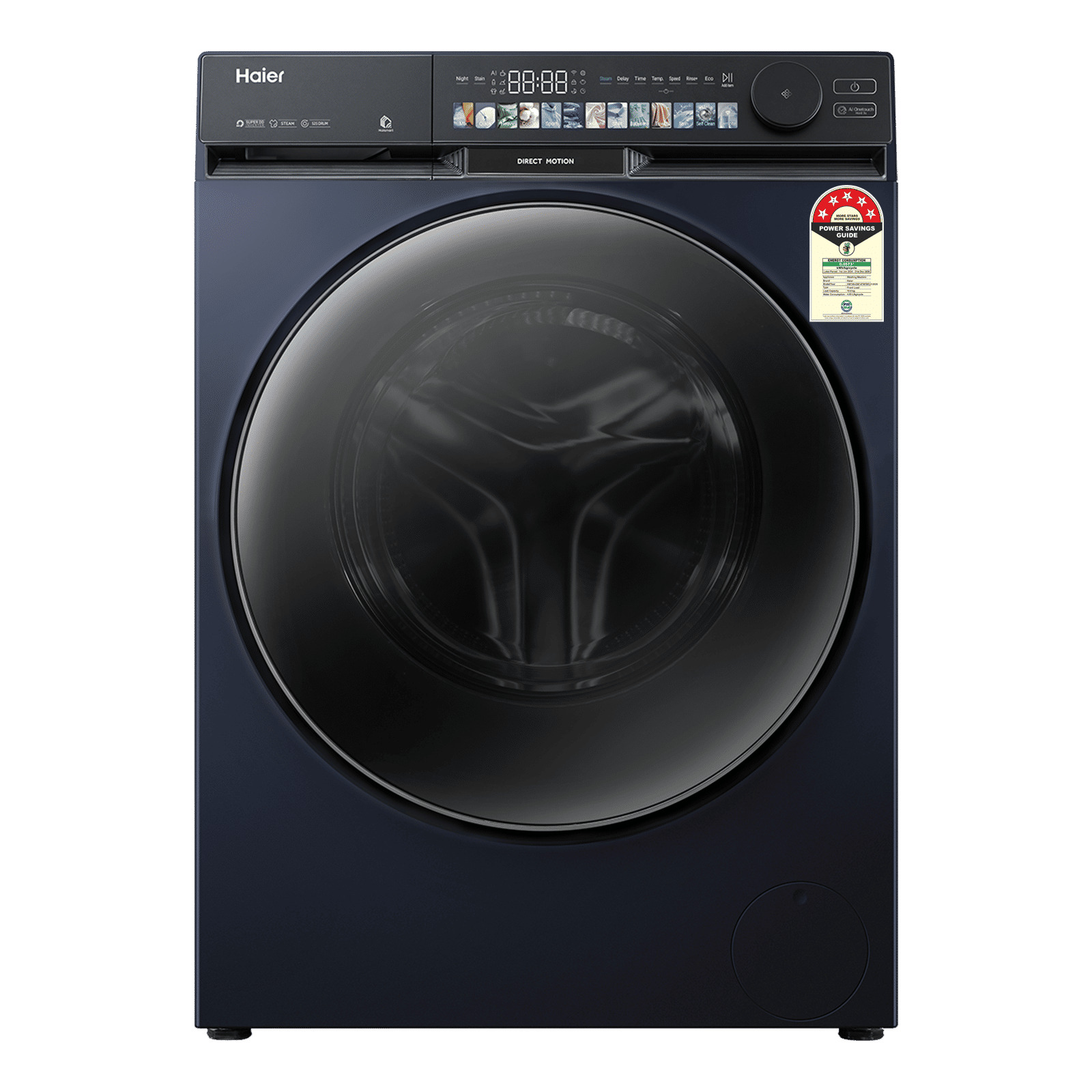 Haier 10 kg 5 Star Wi-Fi Fully Automatic Front Load Washing Machine (F9P, HW100-DM14F9PBKU1, Direct Motion Motor, Black)