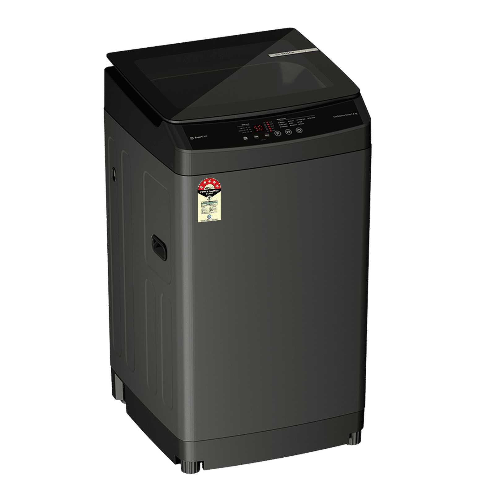 BOSCH 8 kg 5 Star Fully Automatic Top Load Washing Machine (Series 2, WOE80AG0IN, EcoSilence Drive, Black)