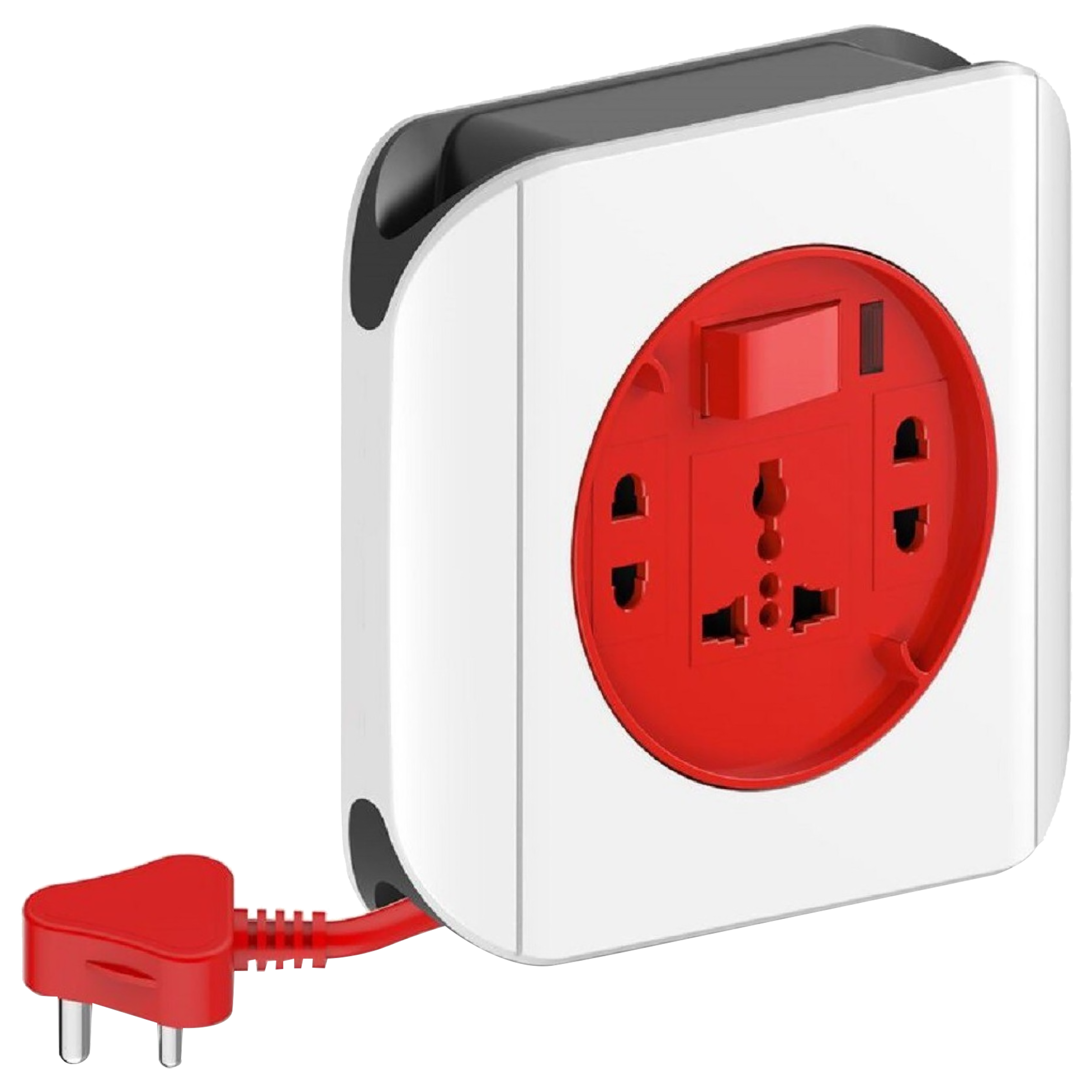 Goldmedal Dazzle 6 Amps 3 Sockets Extension Board (4 Meters, High Grade Fire Retardant Plastic, 205121, White & Red)