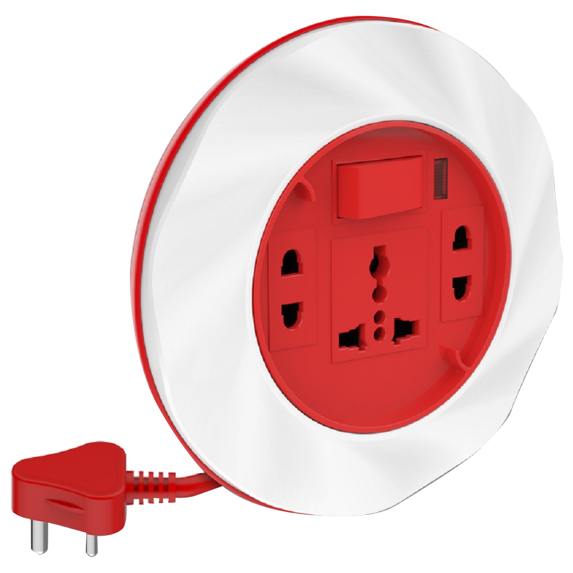 Goldmedal Dazzle 6 Amps 3 Sockets Extension Board (4 Meters, High Grade Fire Retardant Plastic, 205121, White & Red)