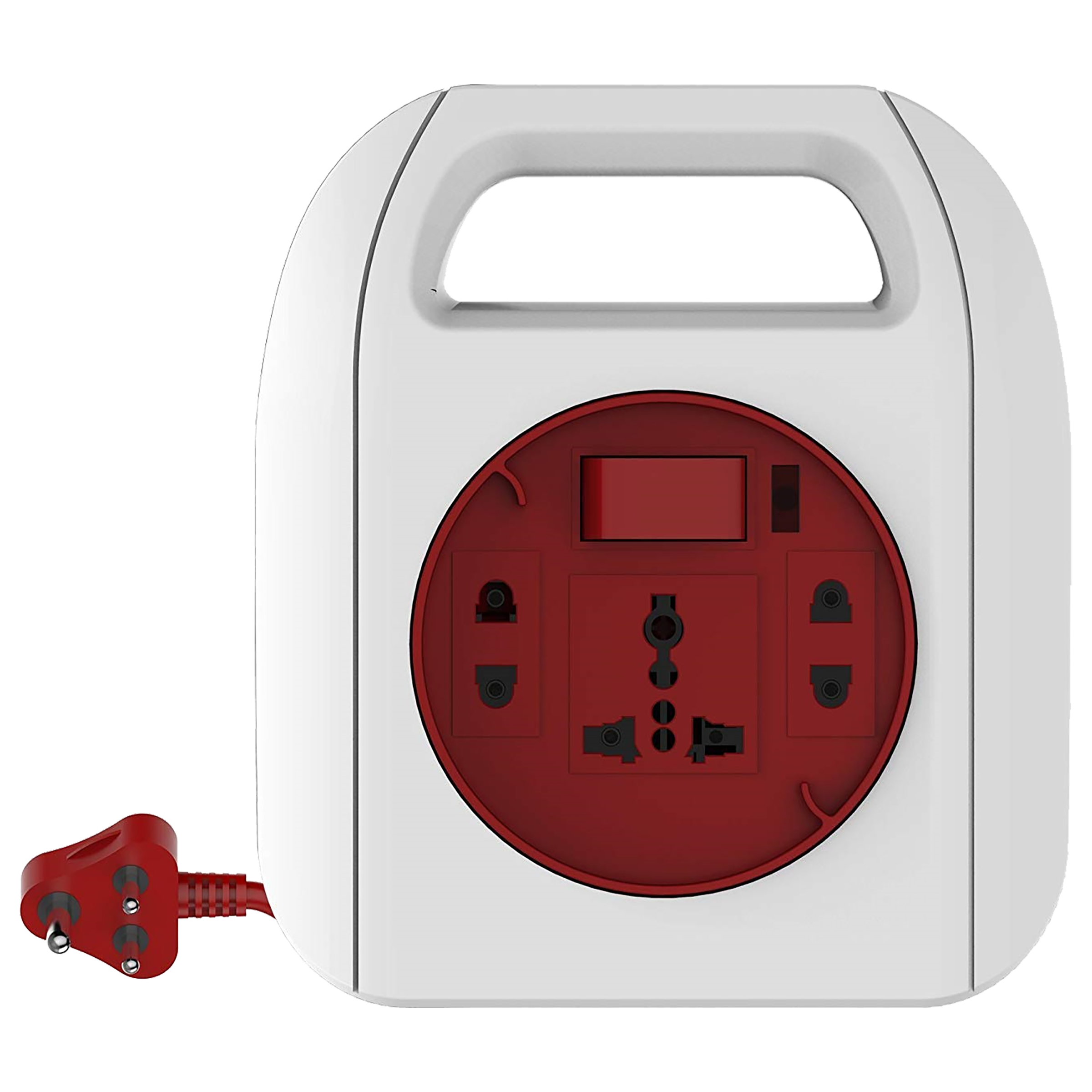 Goldmedal Sliq 3 Sockets Extension Board (4 Meters, Ultra Smooth Rotation, 205117, White/Red)