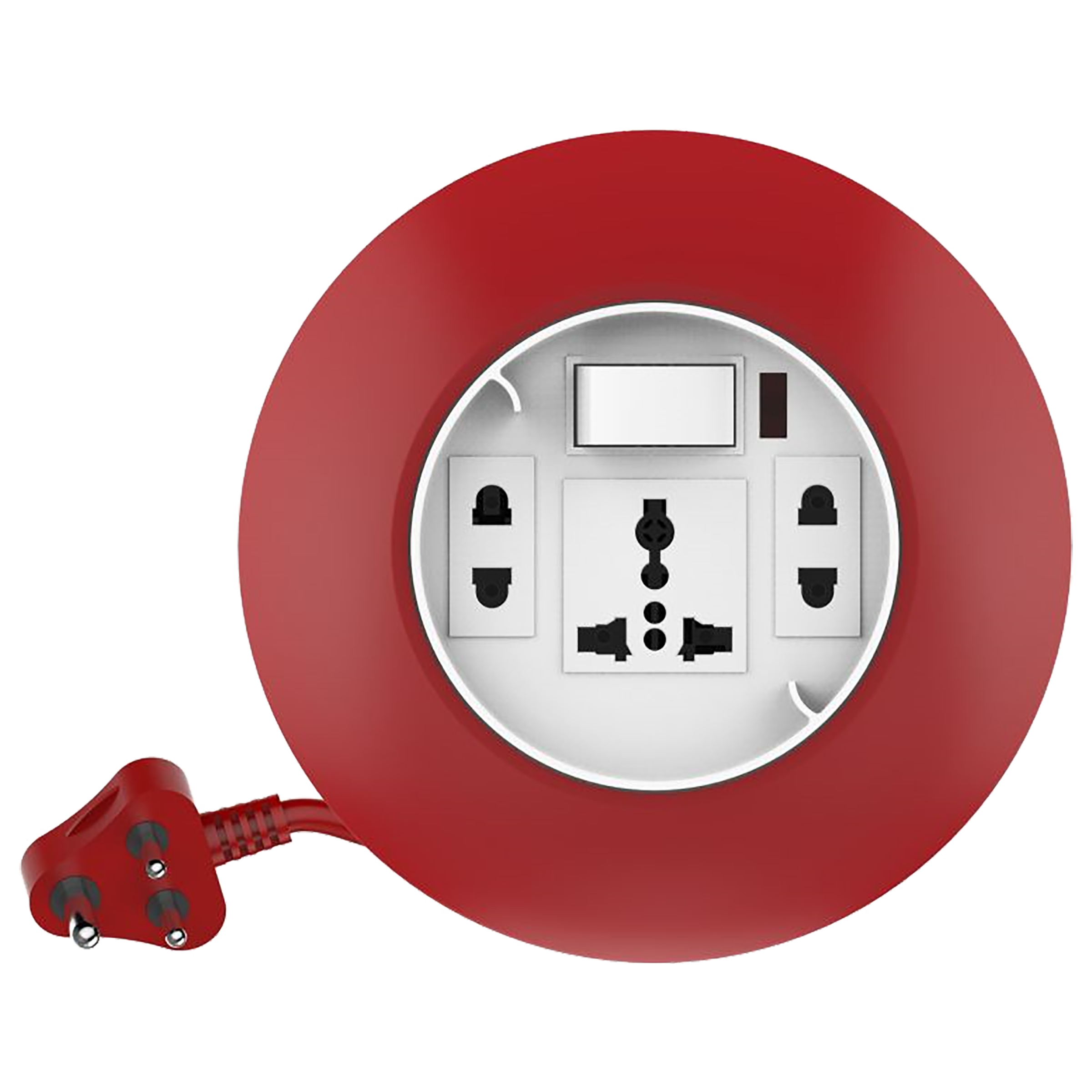 Goldmedal G-Dial 6 Amp 3 Sockets Extension Board (4 Meters, LED Indicator, 205129, White/Red)