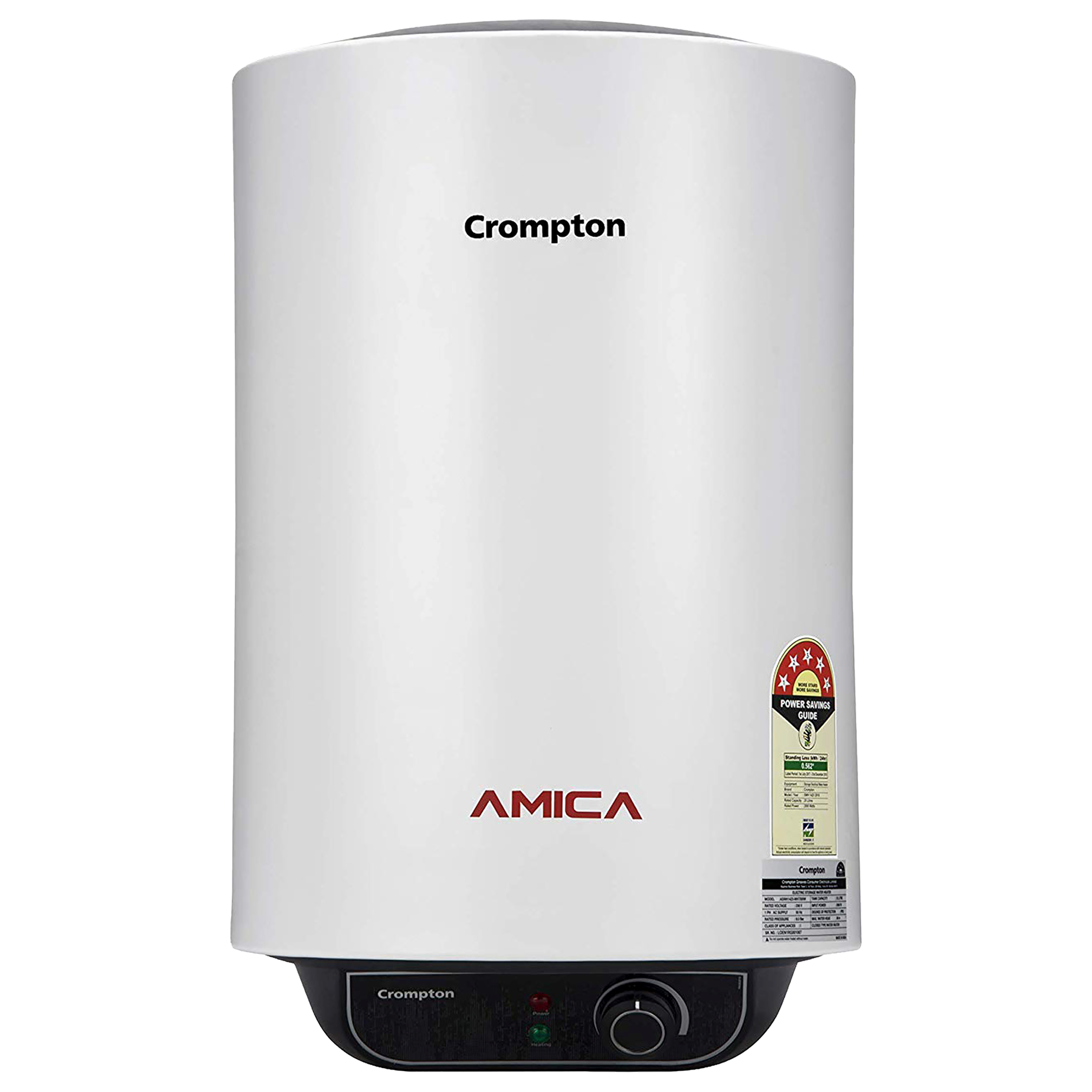 Crompton Amica 25 Litres 5 Star Storage Water Geyser (2000 Watts, ASWH-2025, White)