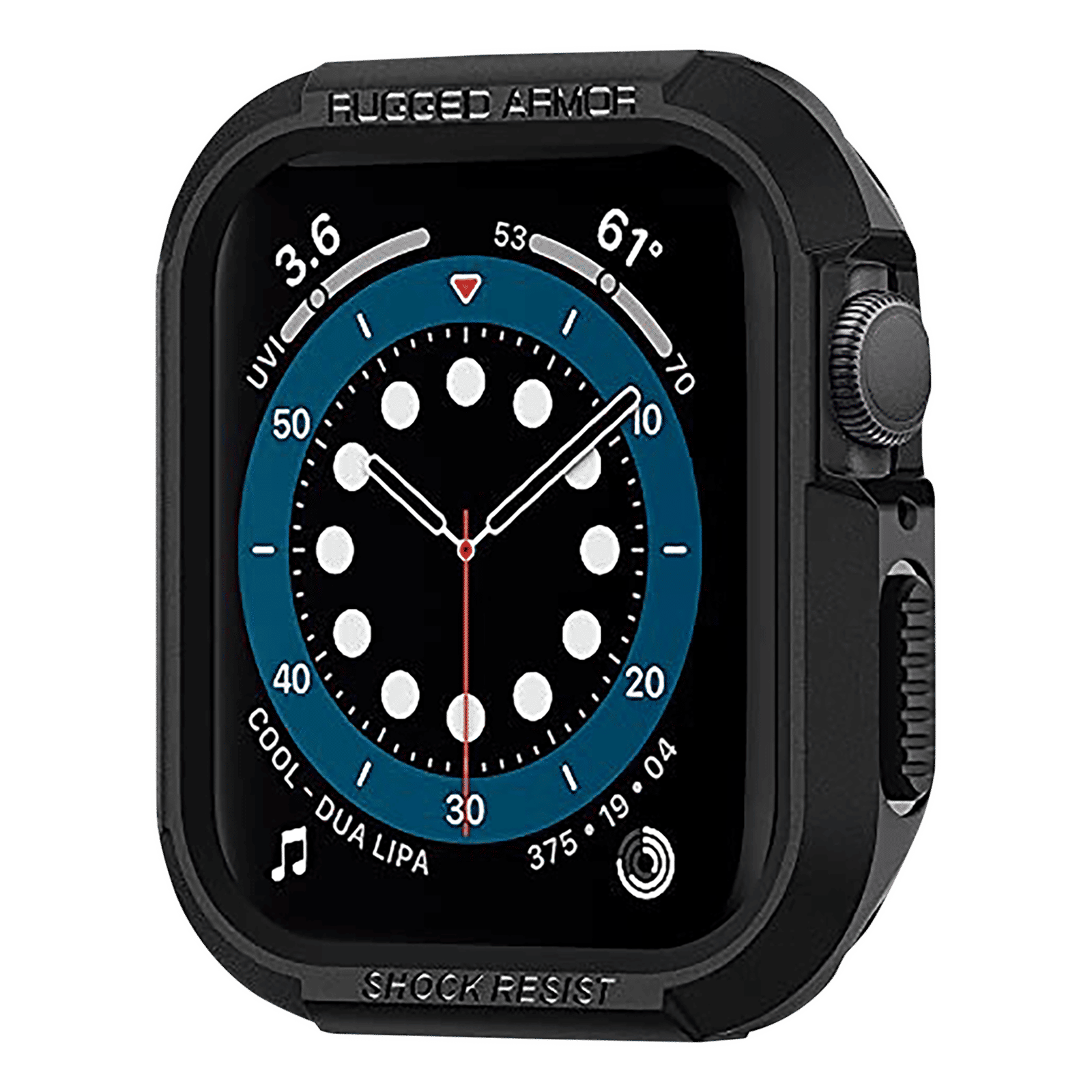 Spigen Rugged Armor TPU Case for Apple Watch Series SE 2, SE, 8, 7, 6, 5 & 4 (41mm / 40mm) (Shock-Absorbent Layer, Matte Black)