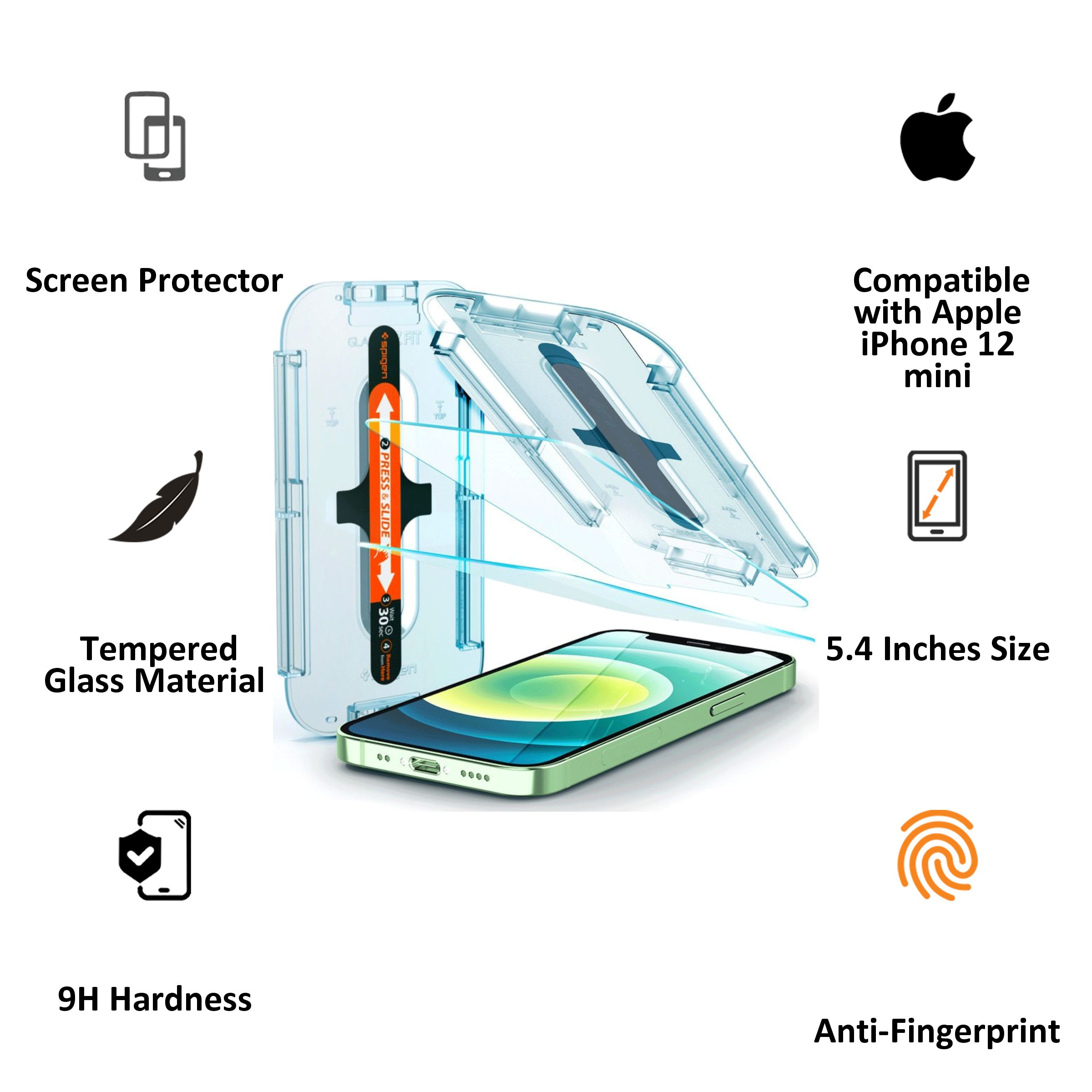 Buy spigen GlastR EZ Fit Tempered Glass For Apple iPhone 12 Mini