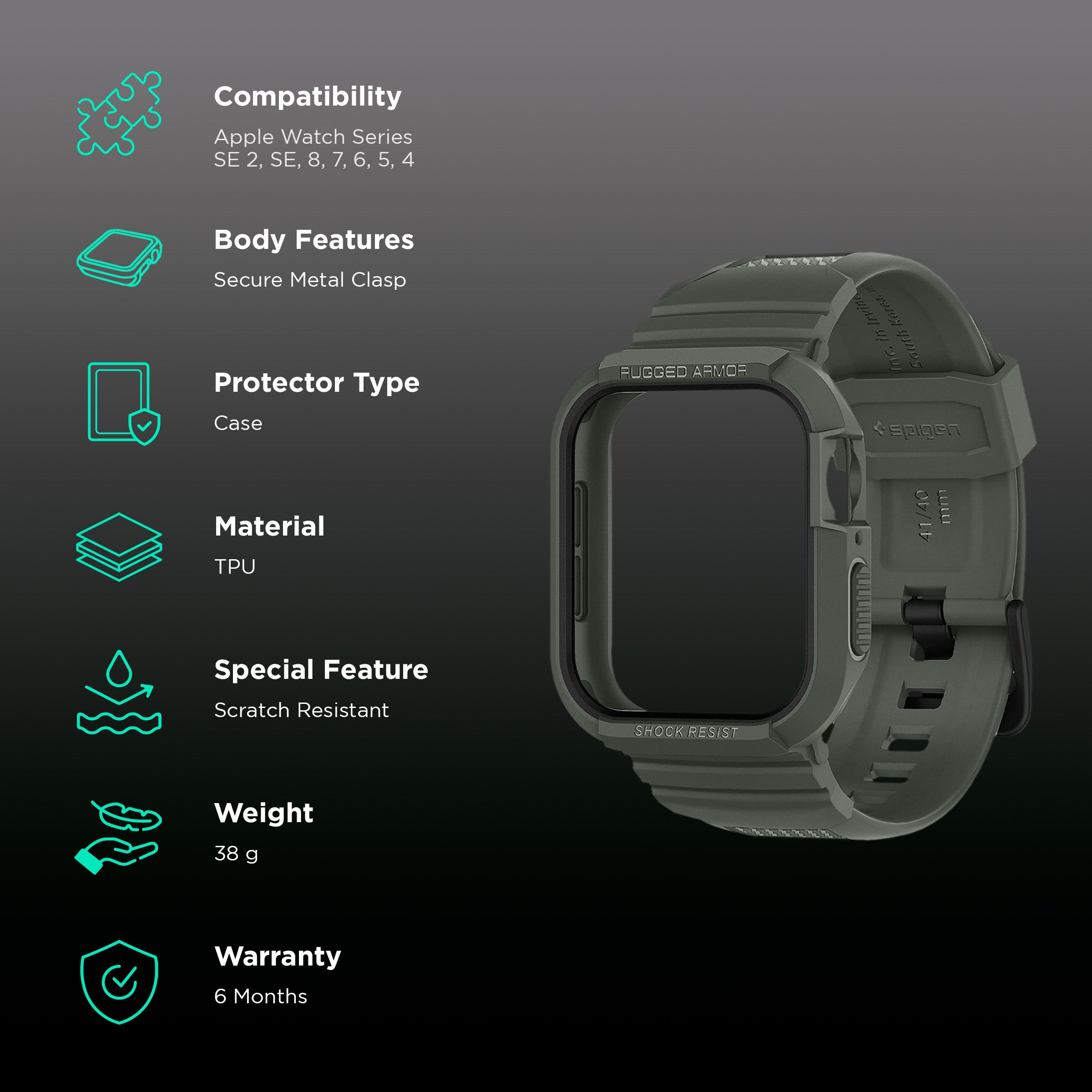 Buy Spigen Rugged Armor Pro TPU Case for Apple Watch Series SE