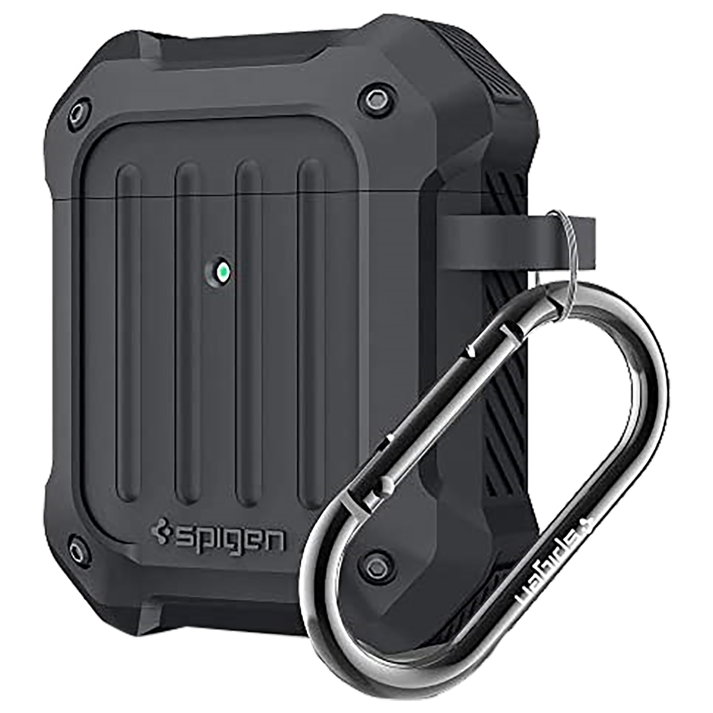Buy Spigen Tough Armor Silicone Full Cover Case For Apple Airpods 1/Airpods  (Rugged Design For Daily Scratch Defense, 074CS26498, Charcoal) Online 