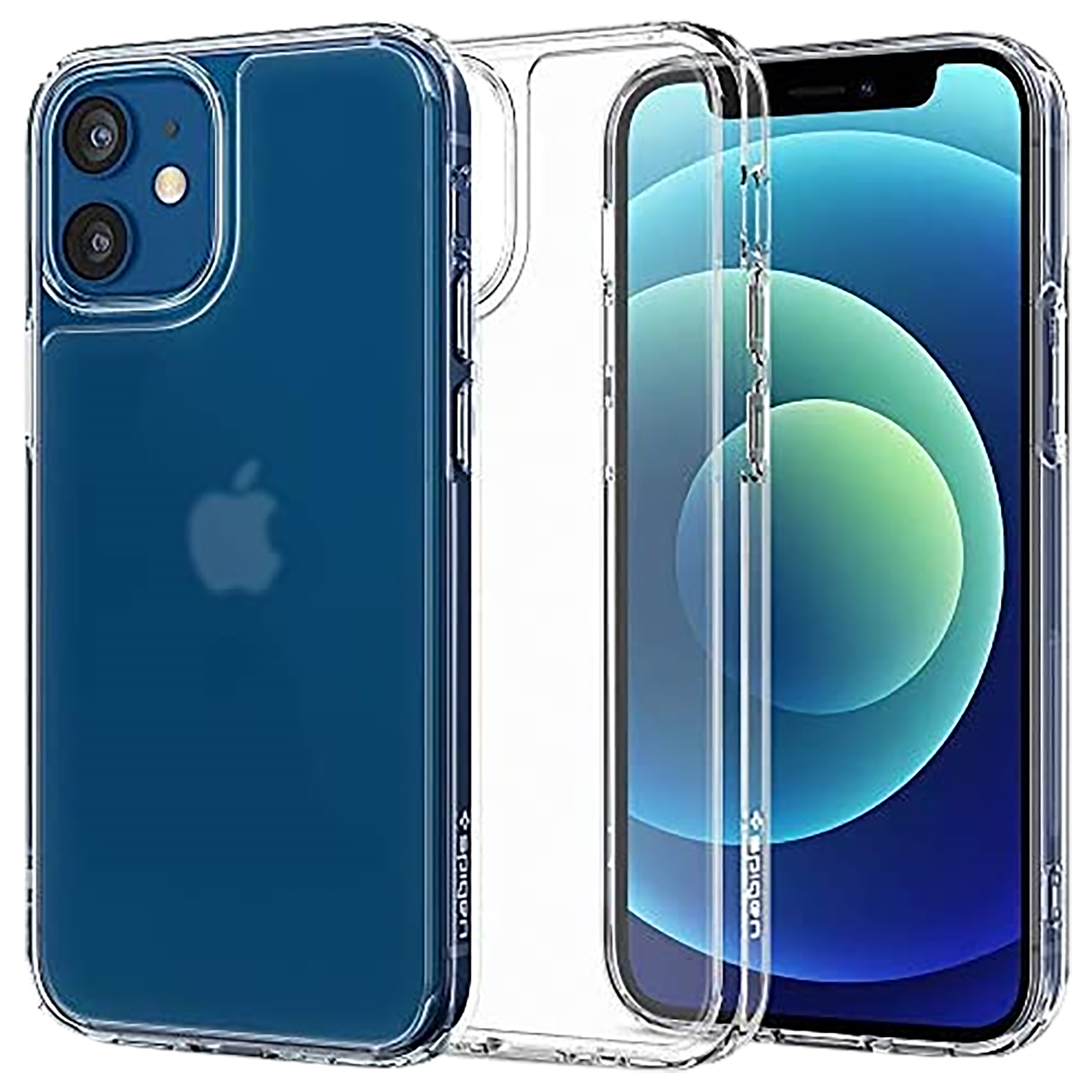 spigen Quartz Hybrid Tempered Glass TPU Back Case For Apple iPhone  12/iPhone 12 Pro (Air Cushion Technology, ACS02601, Matte Clear)