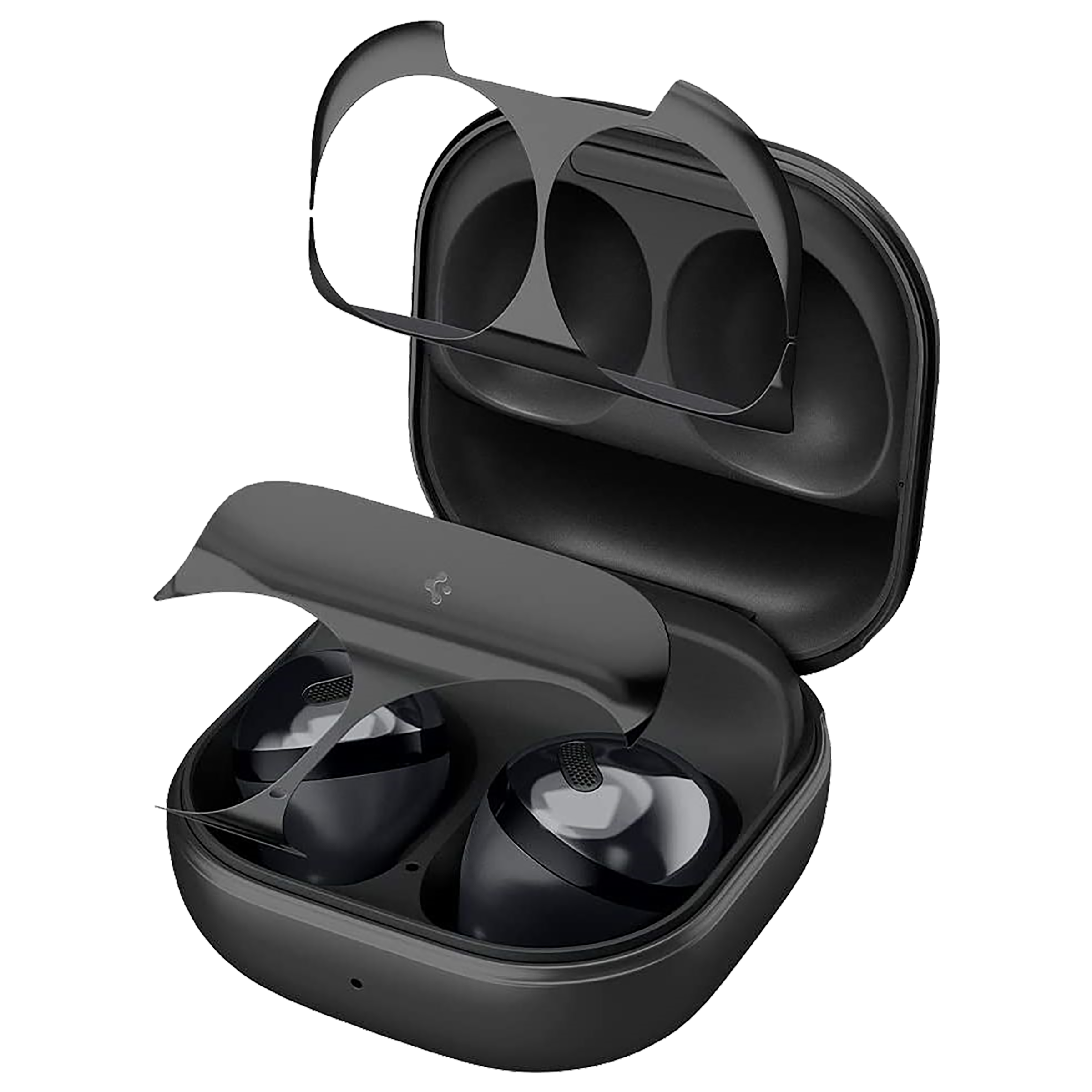 spigen Metal Sticker Shine Shield For Samsung Galaxy Buds Pro (Made Of An Extremely Slim Metal, ASD02938, Gunmetal)