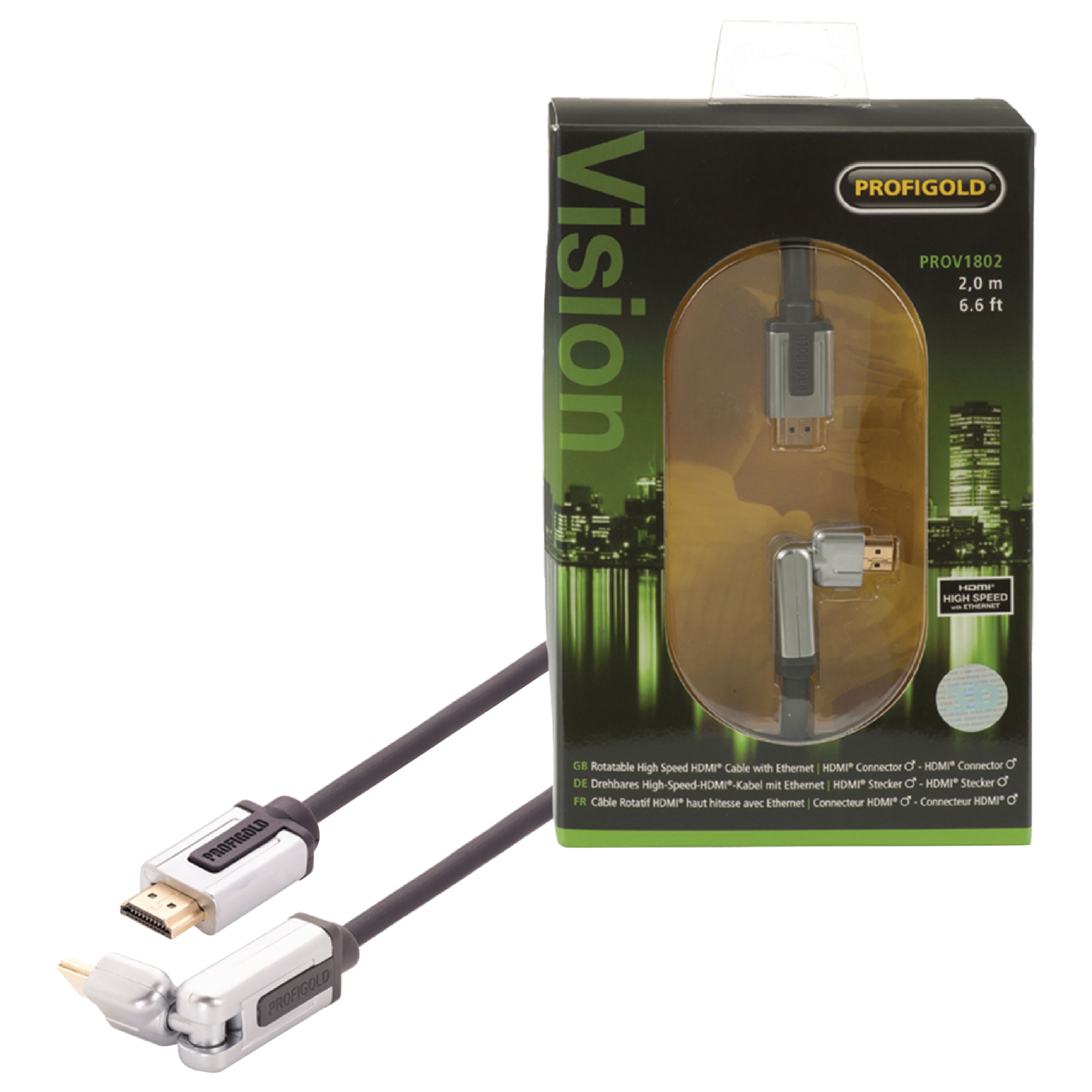 PROFIGOLD 2 Meter HDMI to HDMI Audio & Video Cable (SPC Copper High Speed, PROV1802, Blue)