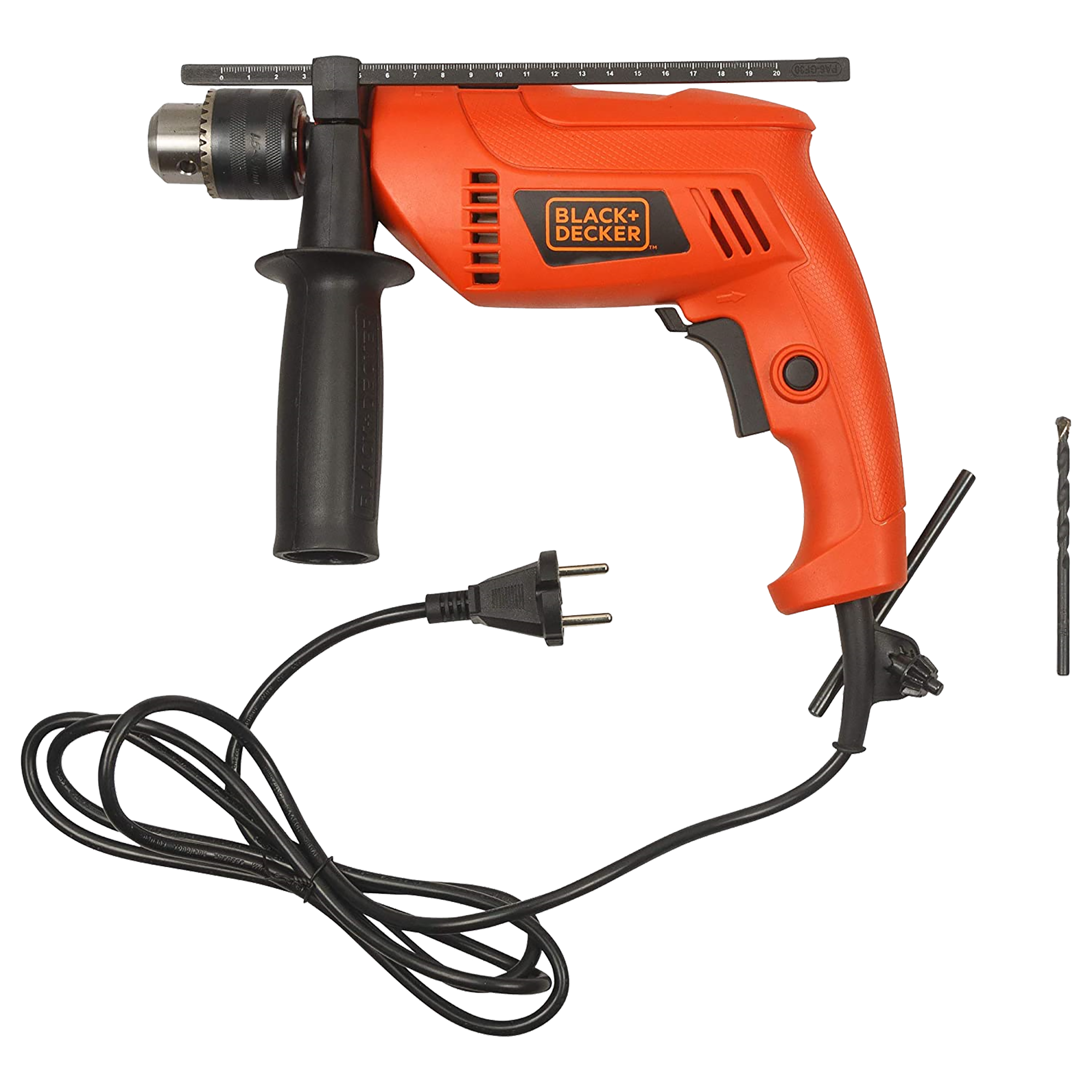 BLACK+DECKER HD555-IN 550 W Hammer Drill (Lock-On Switch, Orange)