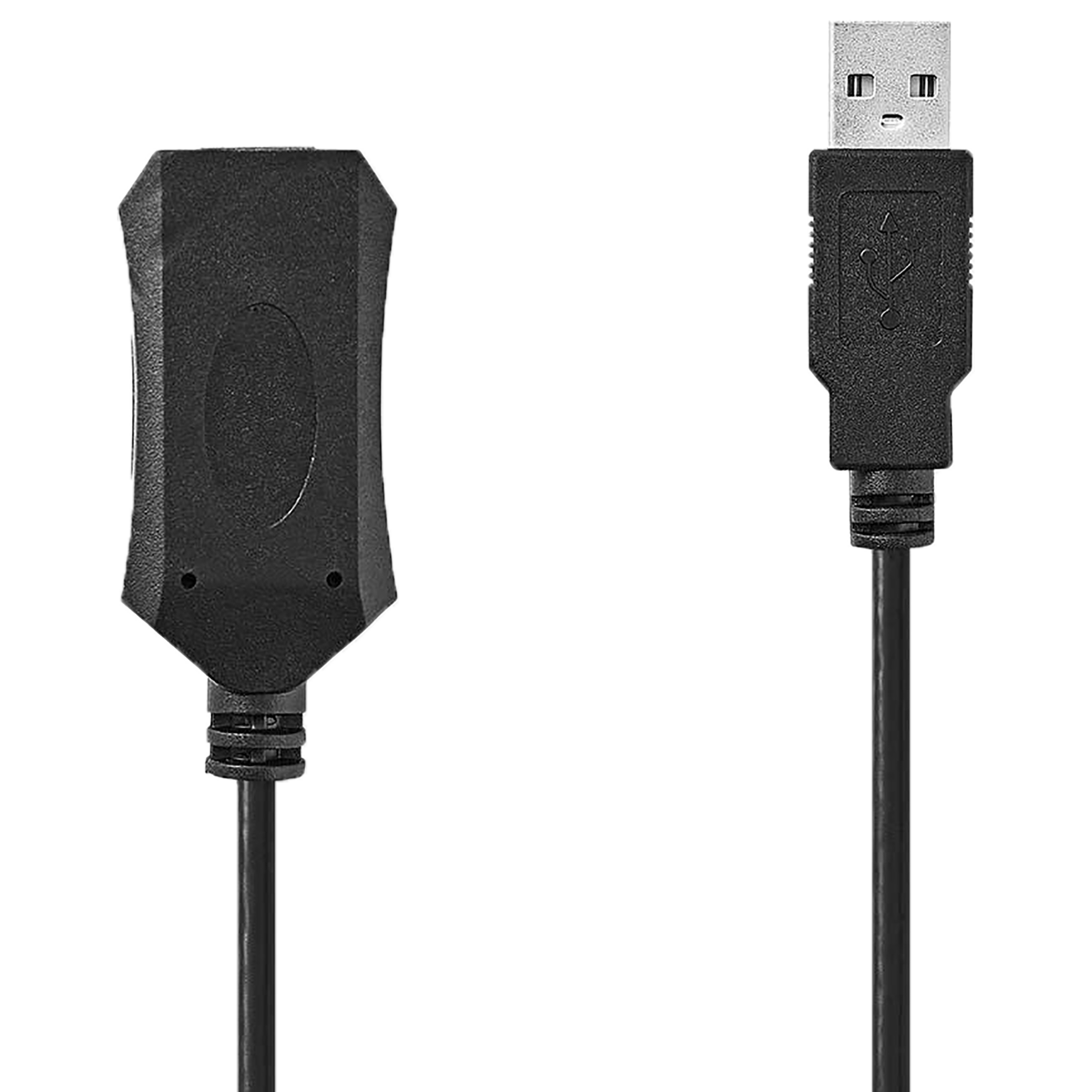 Nedis CCGP60EXTBK200 PVC 20 Meter USB 1.1 (Type-A) to USB 2.0 (Type-A) Data Transfer USB Cable (Transmits Data Over Long Distance, Black)