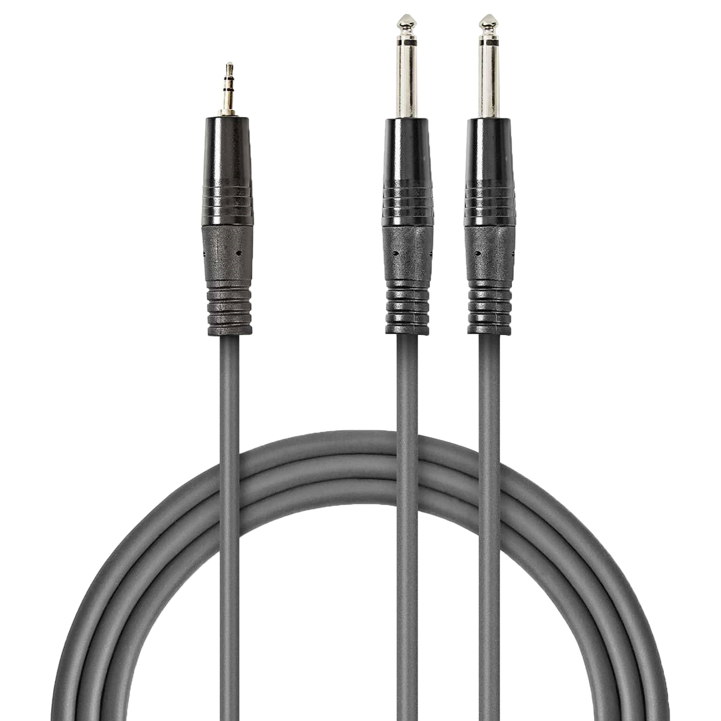 Nedis COTH23200GY15 PVC 1.5 Meter 6.35mm Stereo to 3.5mm Stereo Audio Aux Cable (Durable Die-Cast Zinc Connector, Dark Grey)