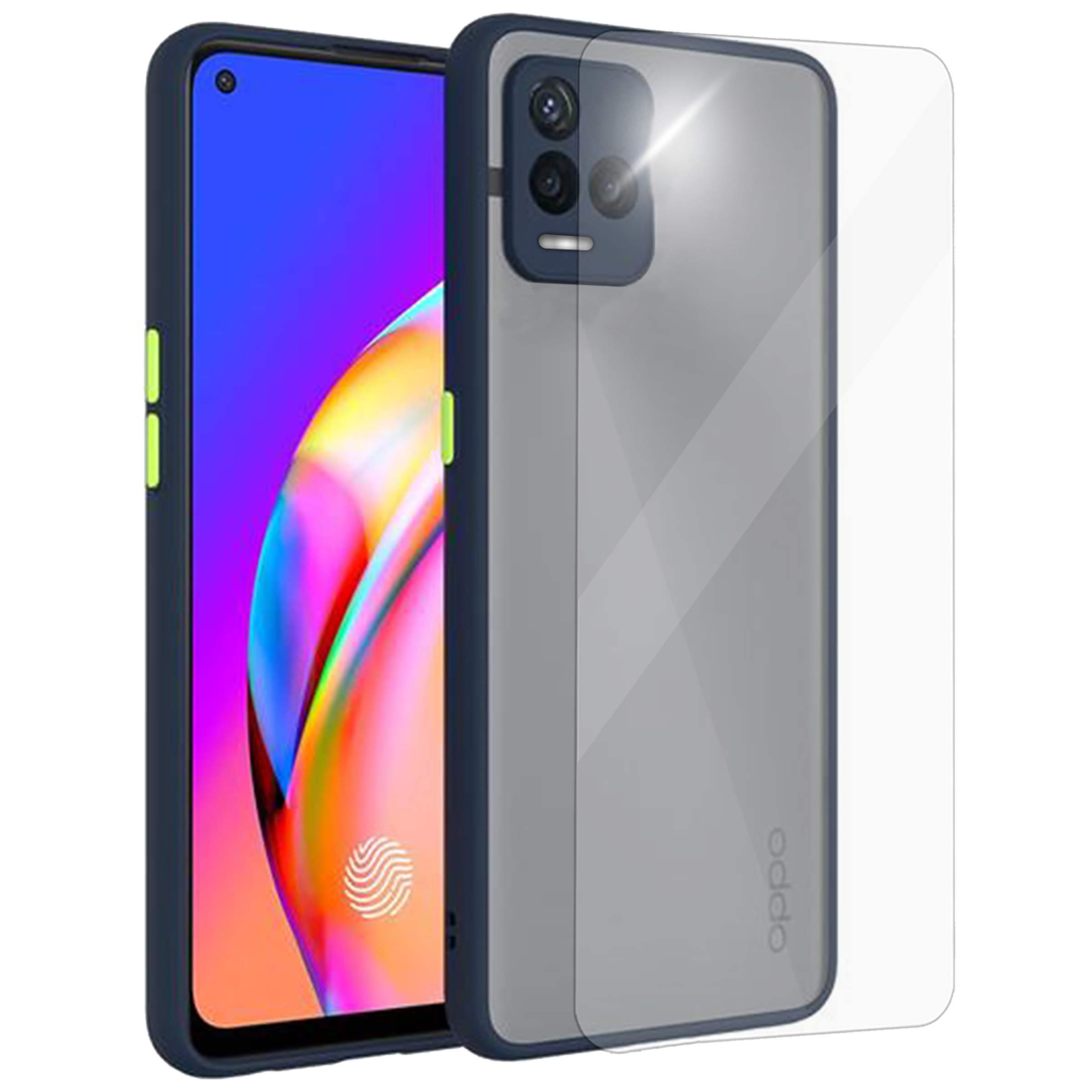 ARROW Camera Duplex Screen Protector & Polycarbonate Back Cover Combo for vivo Y21 (Anti Scratch Design, Blue)