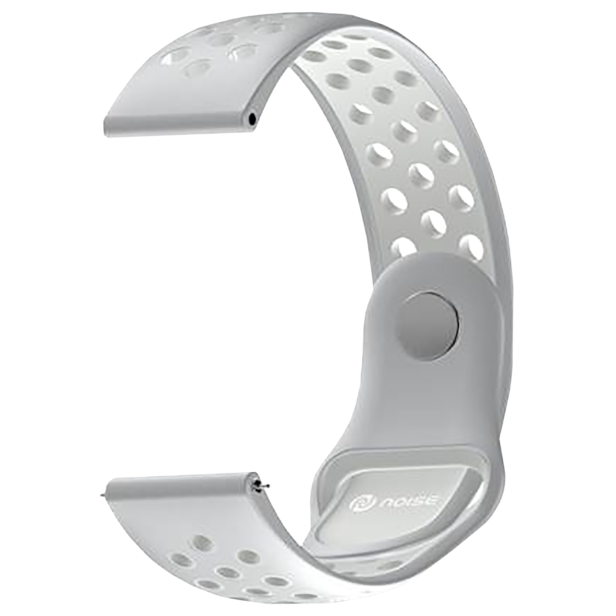 Noise Sports Edition Silicone Sport Strap for Noise ColorFit & NoiseFit (22mm) (Lightweight & Rugged, Silver/White)