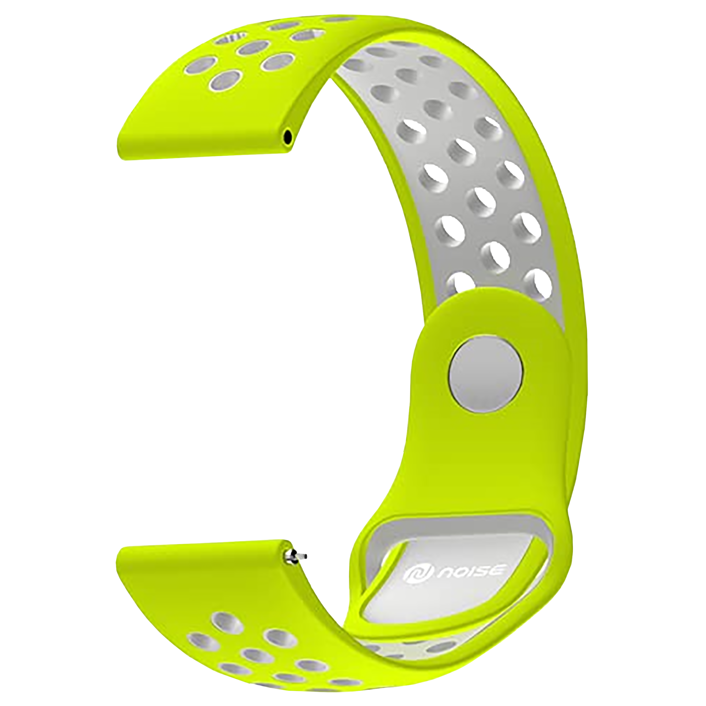 Noise Sports Edition Silicone Sport Strap for Noise ColorFit & NoiseFit (22mm) (Lightweight & Rugged, Yellow/Silver)