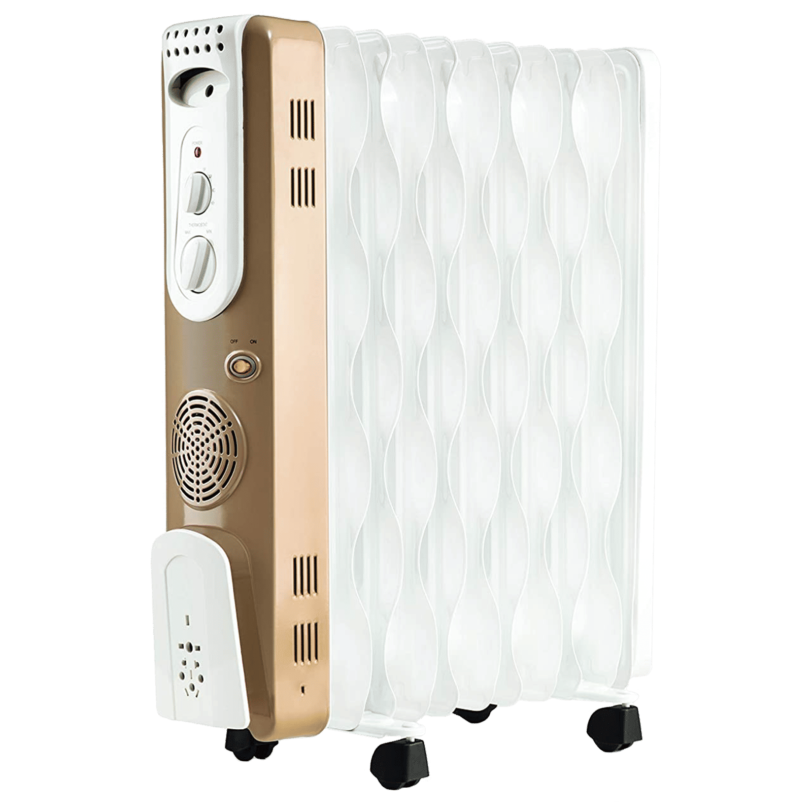 USHA 3611 FS 2500W PTC Oil Filled Radiator Room Heater with IP23 Protection (Adjustable Thermostat