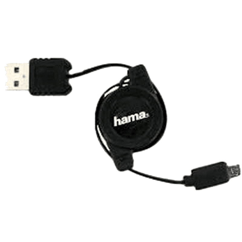 hama Type A to Micro USB 2.4 Feet (0.75M) Cable (Fast Data Transfer, Black)