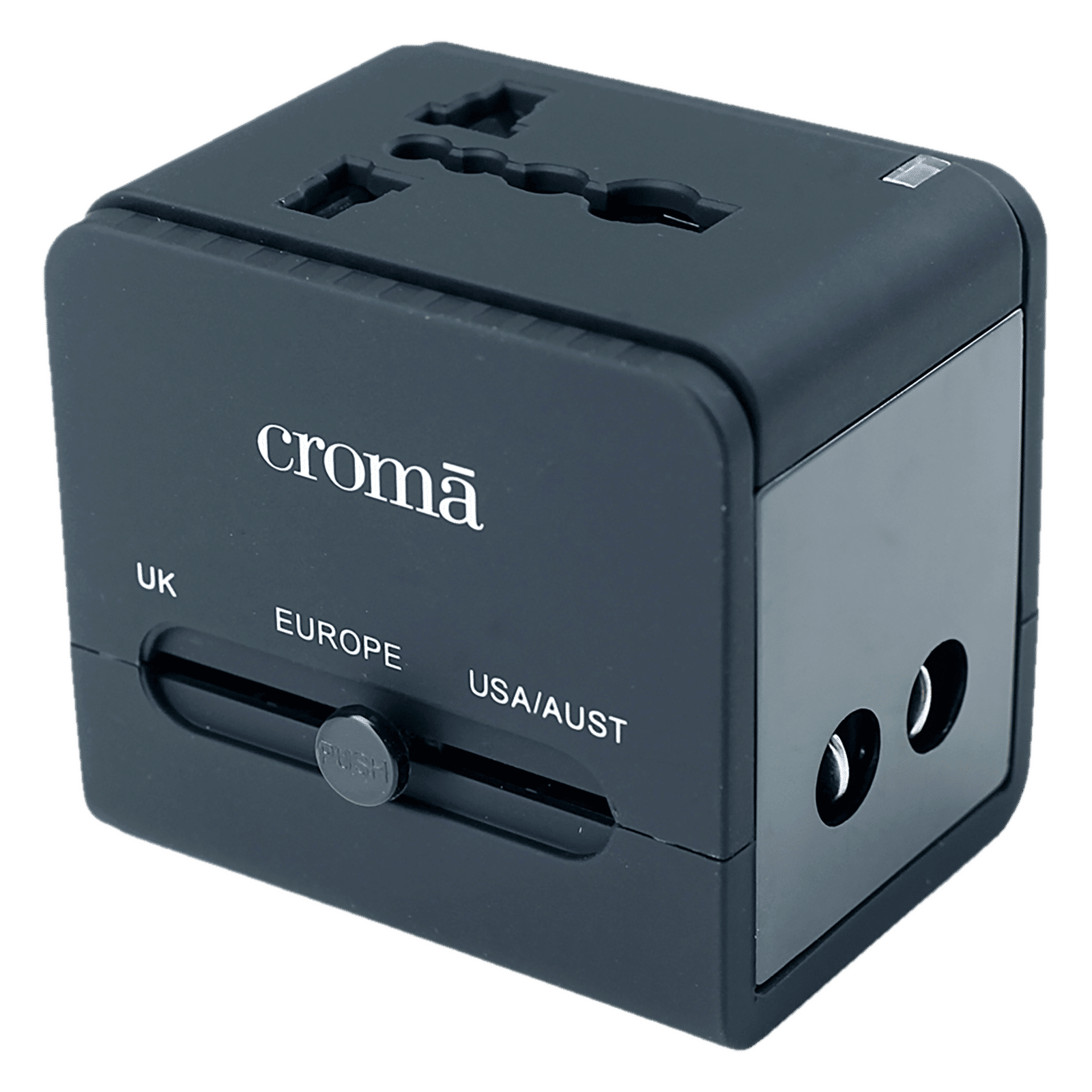 Croma 4 Plugs Universal Travel Adapter (with Dual USB Port, CREP0144, Black)