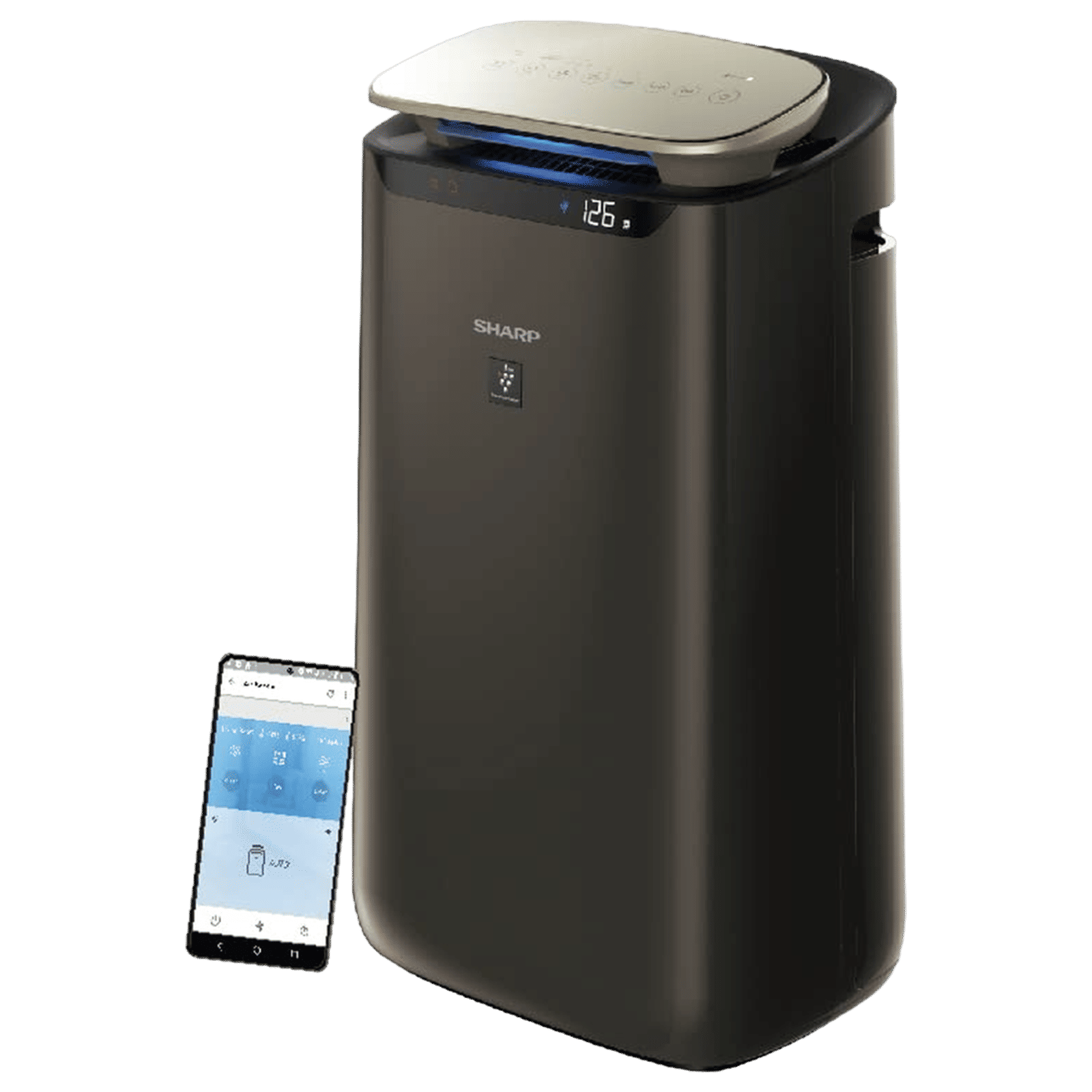 SHARP FX-J80M-H Smart Air Purifier with AIoT Support (Plasmacluster lon Technology, Black)