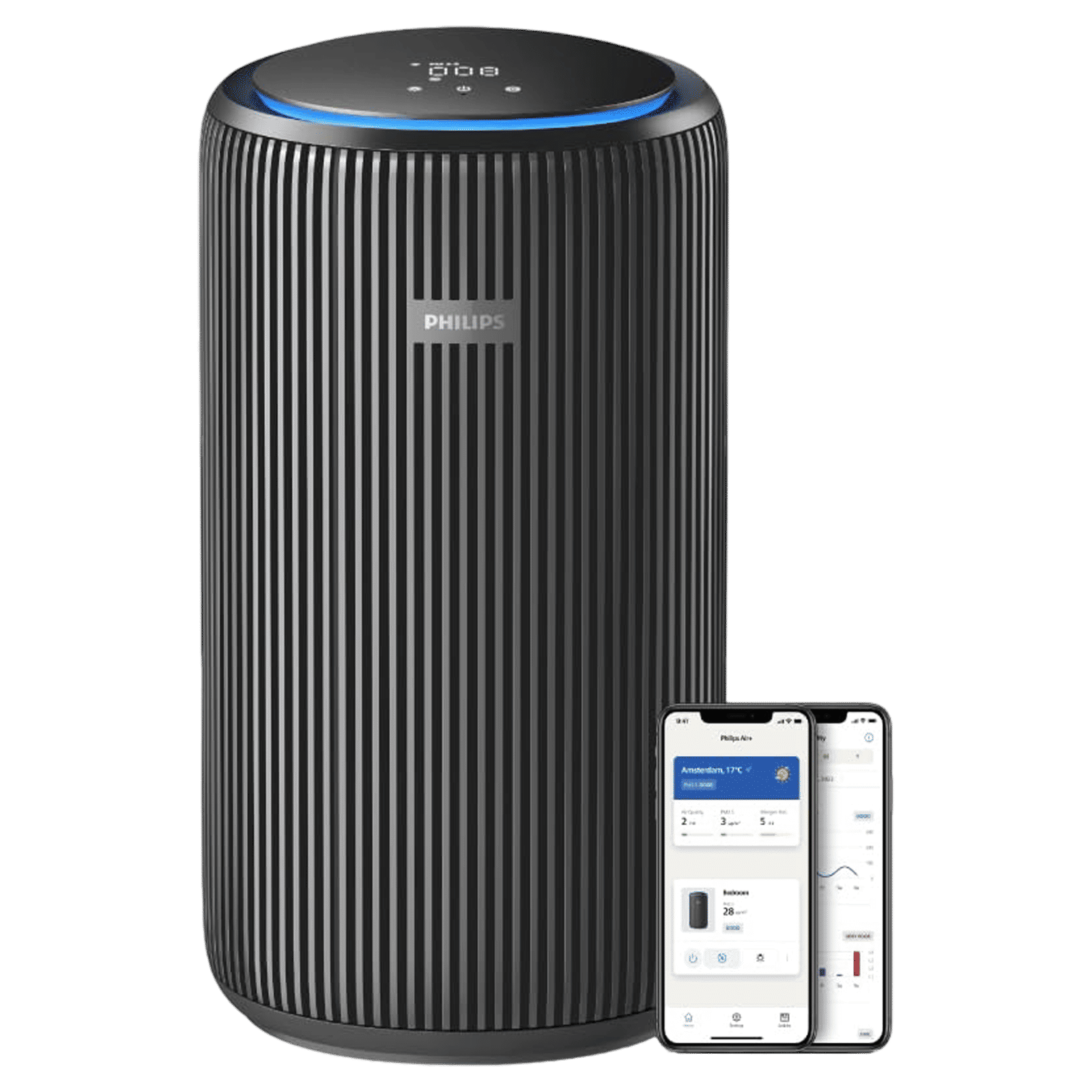 PHILIPS AC4221/61 4 Layer HEPA Filtration Technology Smart Air Purifier (Connects via Wi-Fi, Metallic Black)